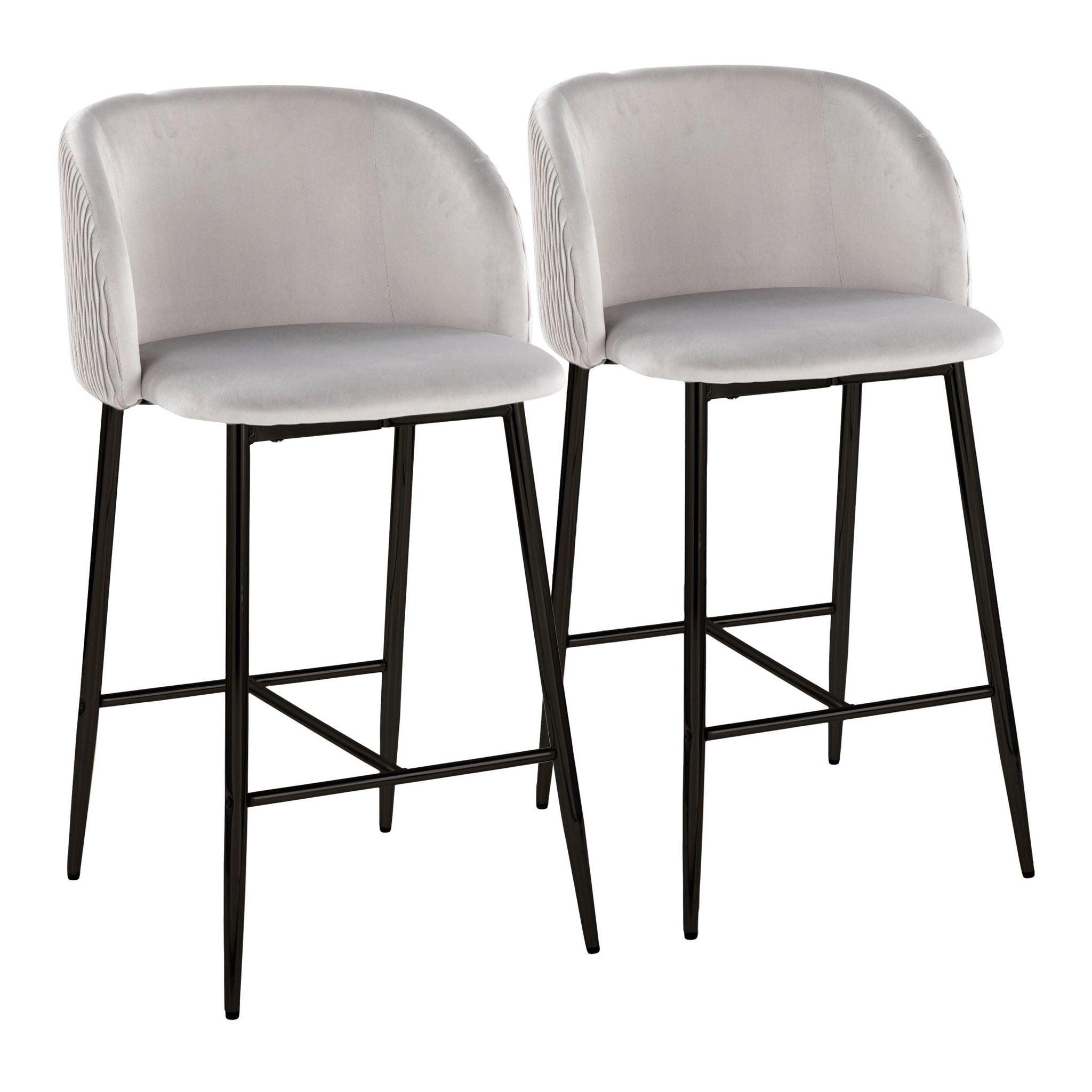 Fran - Pleated Waves Contemporary Fixed Height Counter Stool (Set of 2) - Best Buy Furniture