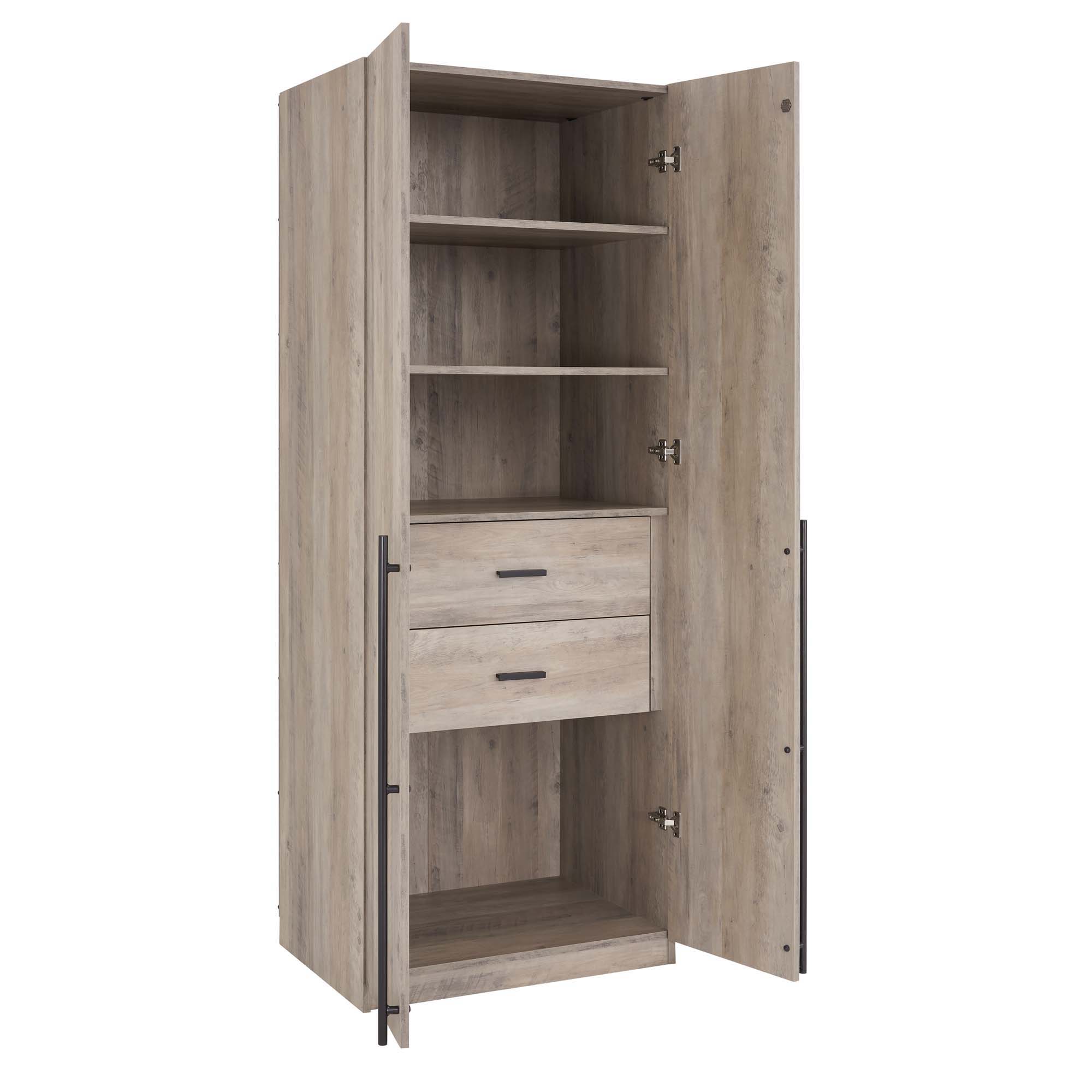 Lee - Free Standing Wardrobe Closet With Drawers And Shelves