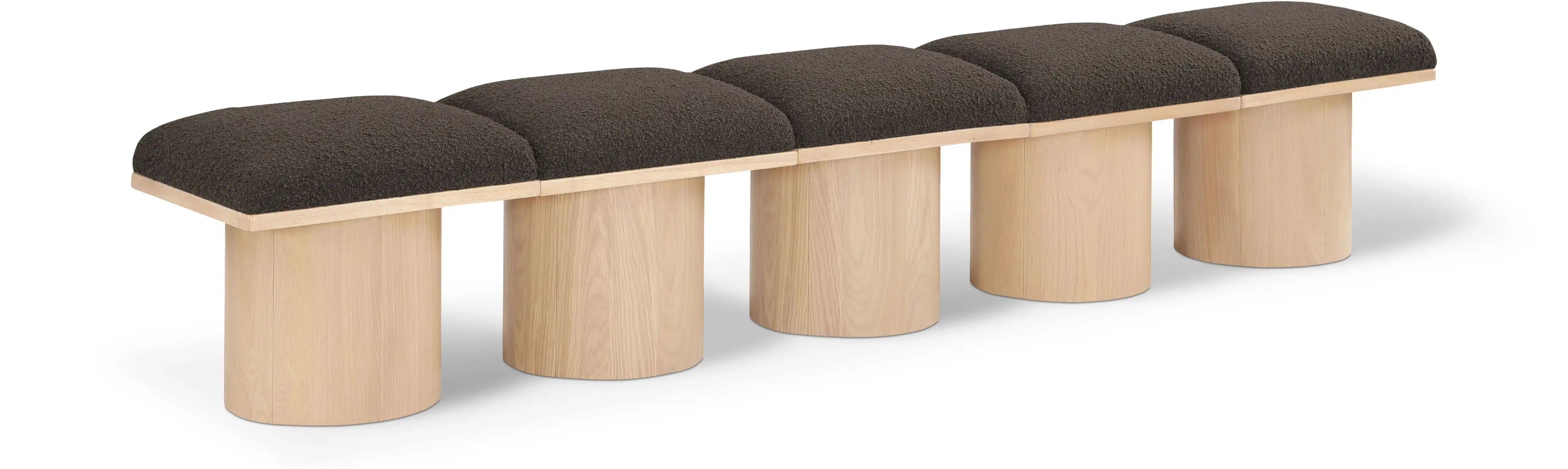Pavilion - 5 Piece Modular Bench With Natural Base - Best Buy Furniture