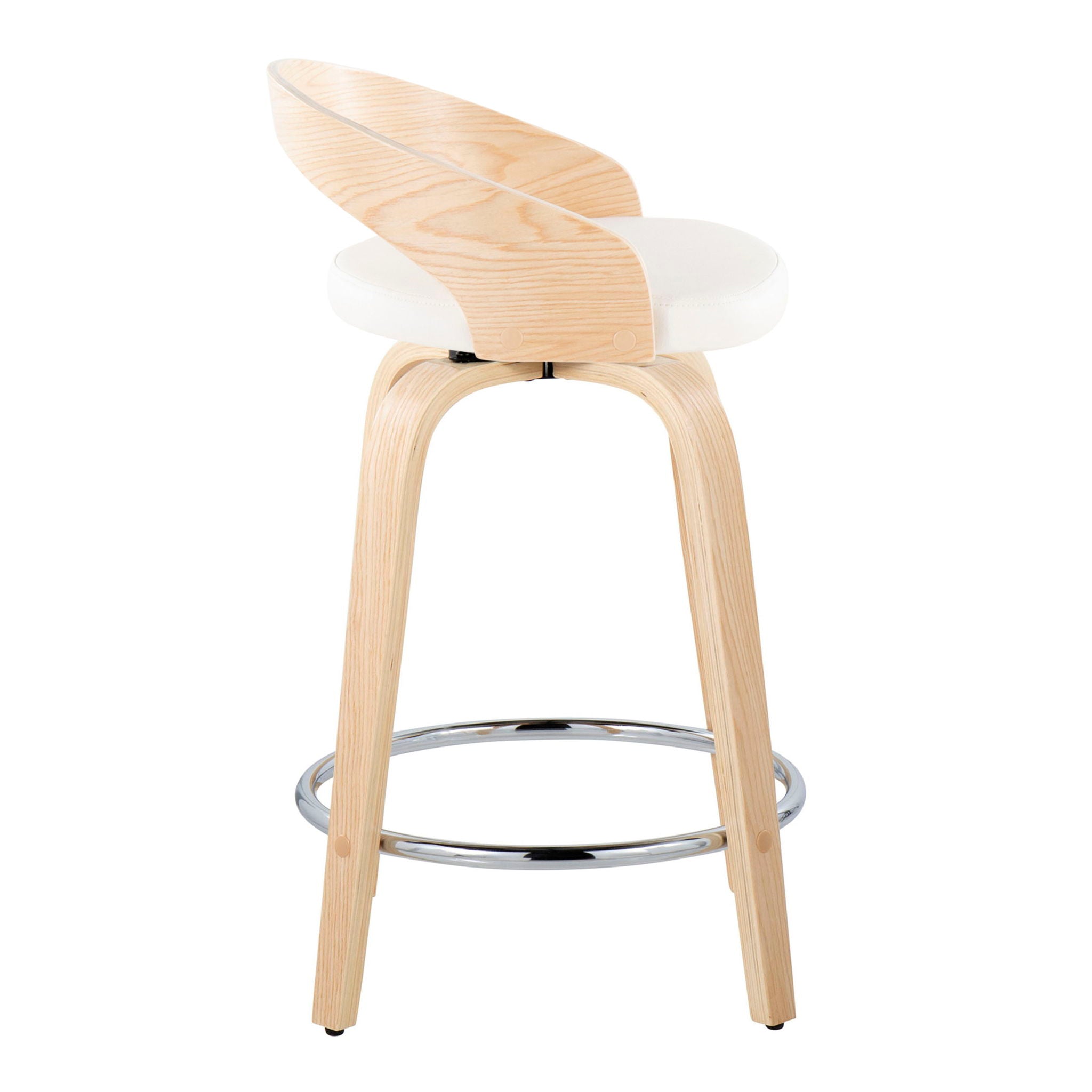 Grotto - Contemporary Fixed Height Counter Stool & Swivel, Round Footrest (Set of 2) - Best Buy Furniture
