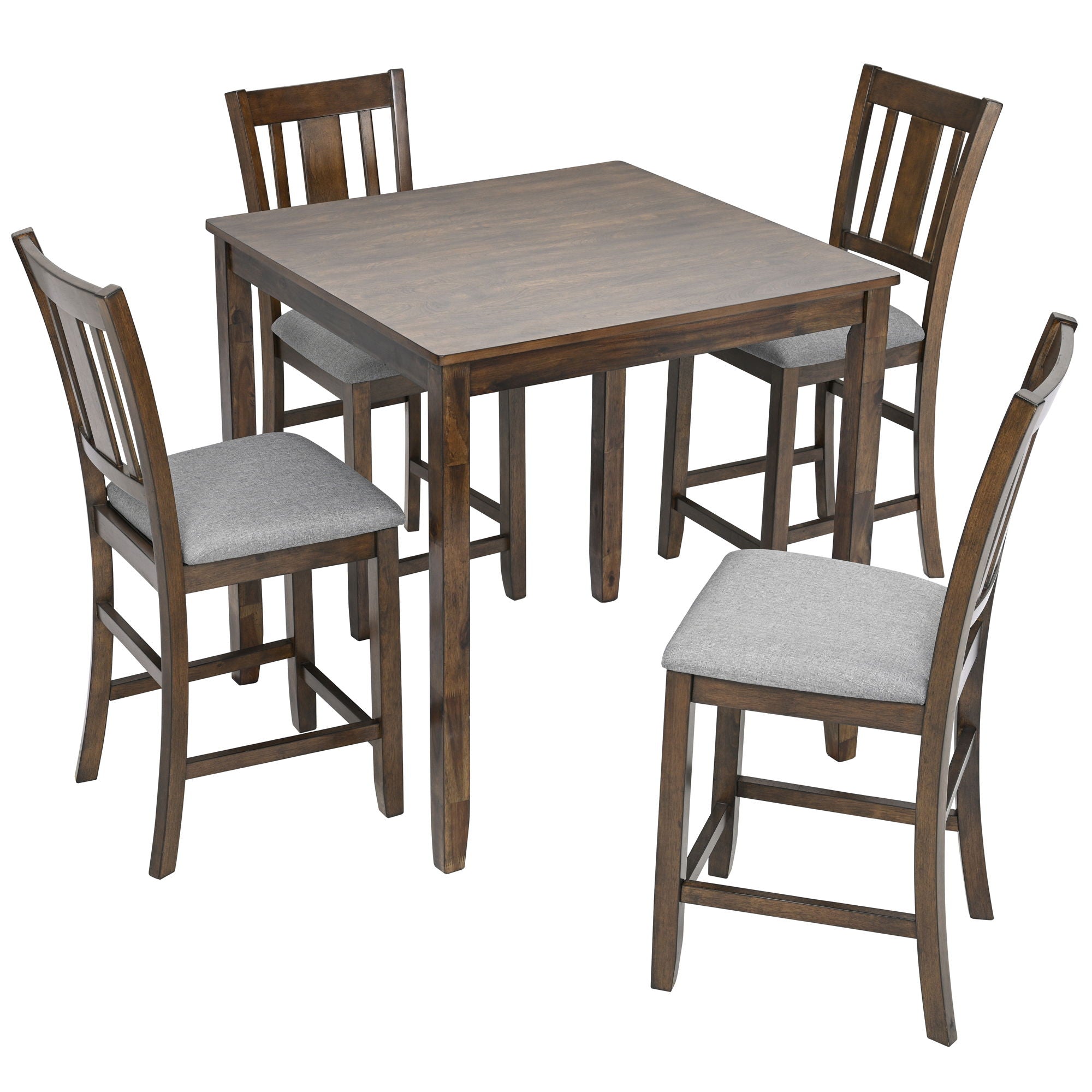5 Pieces Dining Table Set, Counter Height Kitchen Table Set With Square Table And 4 Upholstered Chairs - Best Buy Furniture