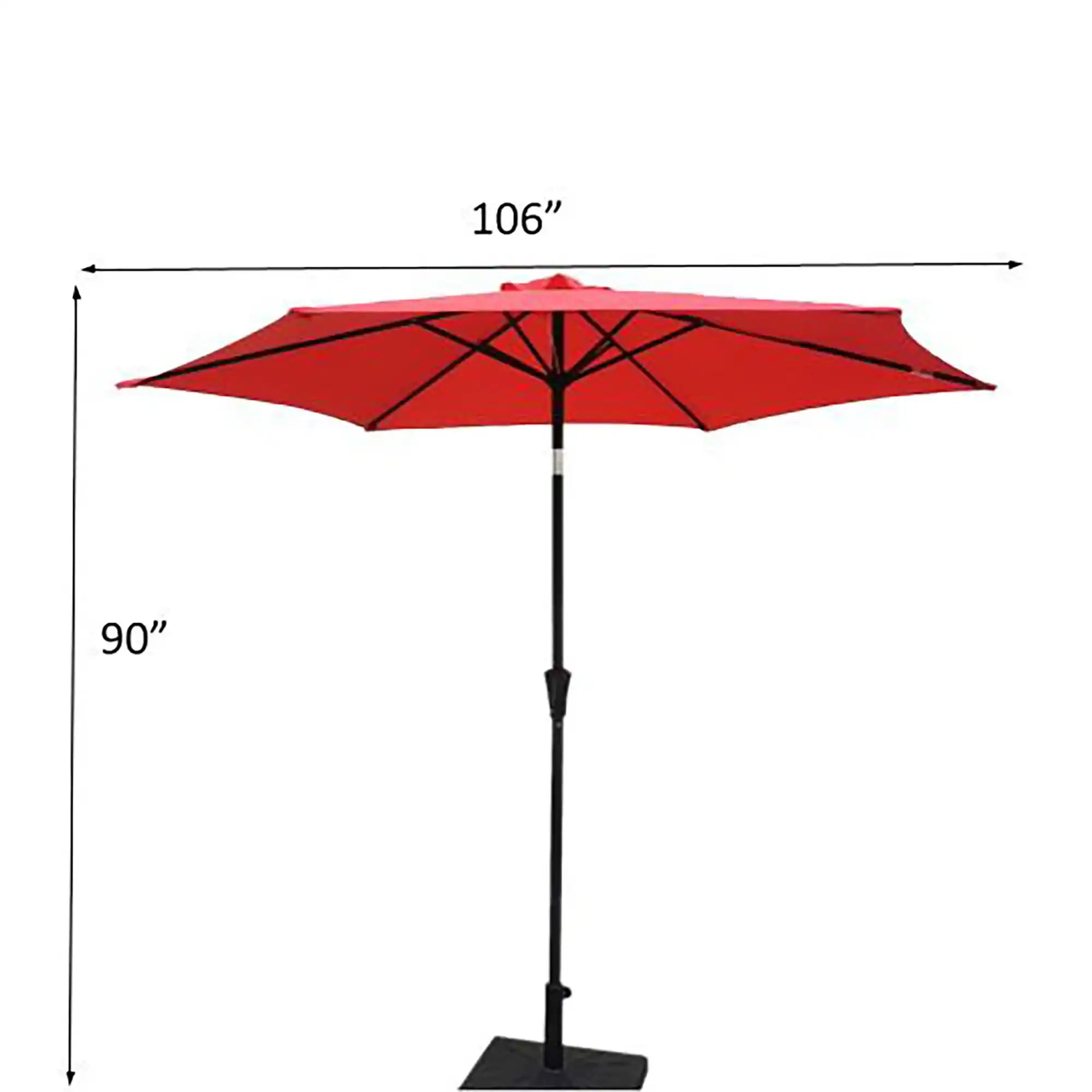 8.8' Outdoor Aluminum Patio Umbrella With 42 Pound Round Resin Umbrella Base - Best Buy Furniture