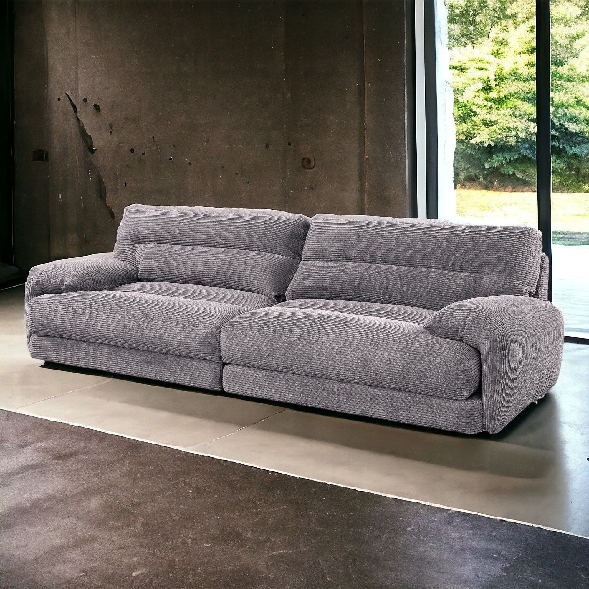 Cadenza - Corduroy Sofa - Gray - Best Buy Furniture