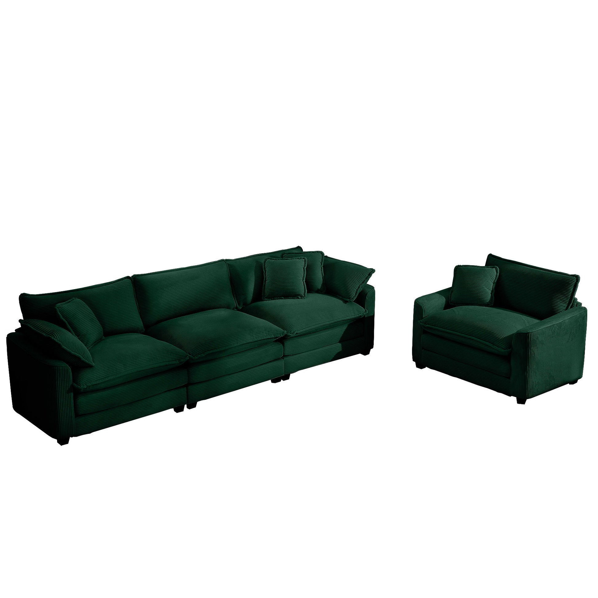 Elegant Corduroy Oversized Sectional Sofa Set With Deep Seats And Flexible Layout - Best Buy Furniture