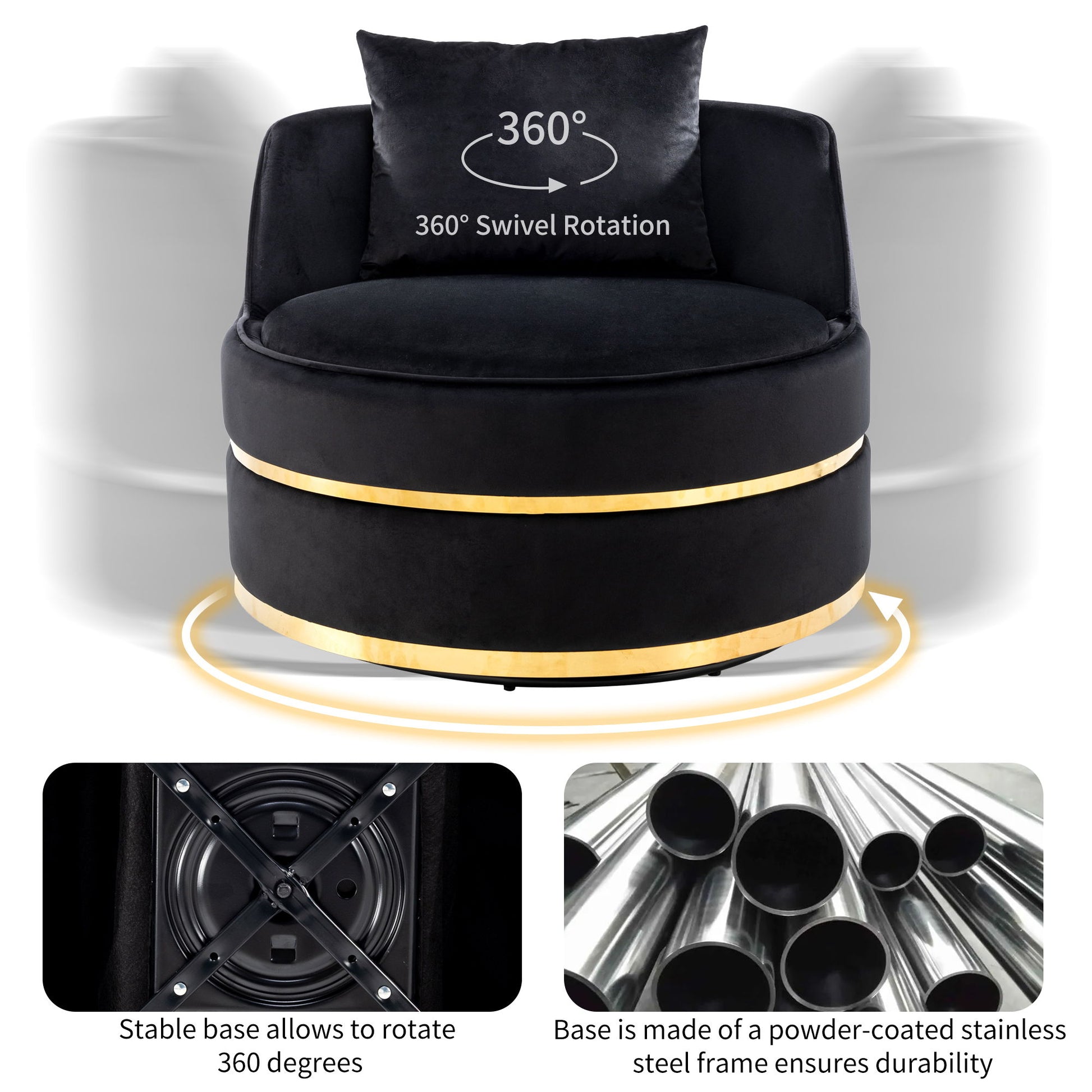 360 Degree Swivel Over Sized Upholstered Barrel Chair - Best Buy Furniture