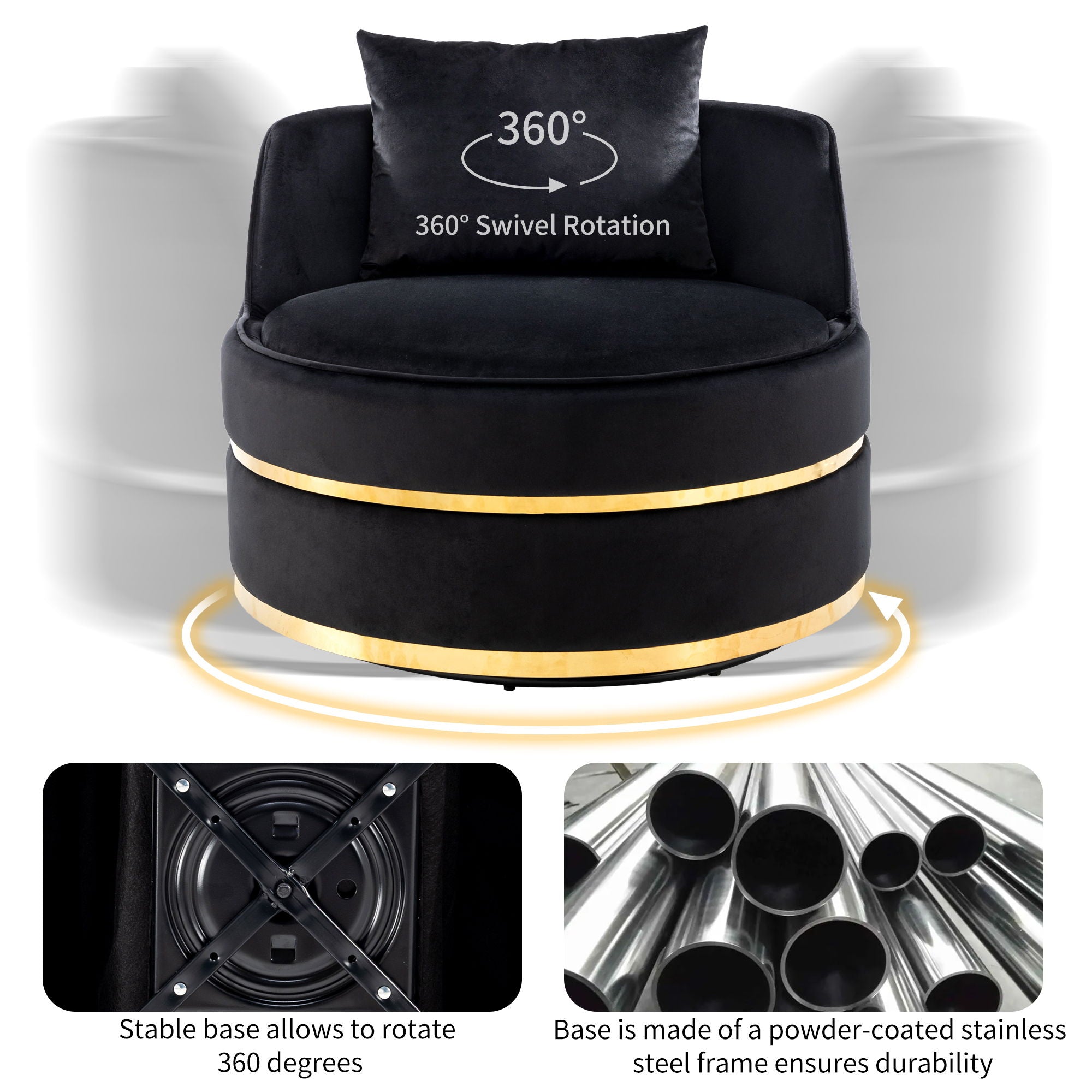 360 Degree Swivel Over Sized Upholstered Barrel Chair - Best Buy Furniture