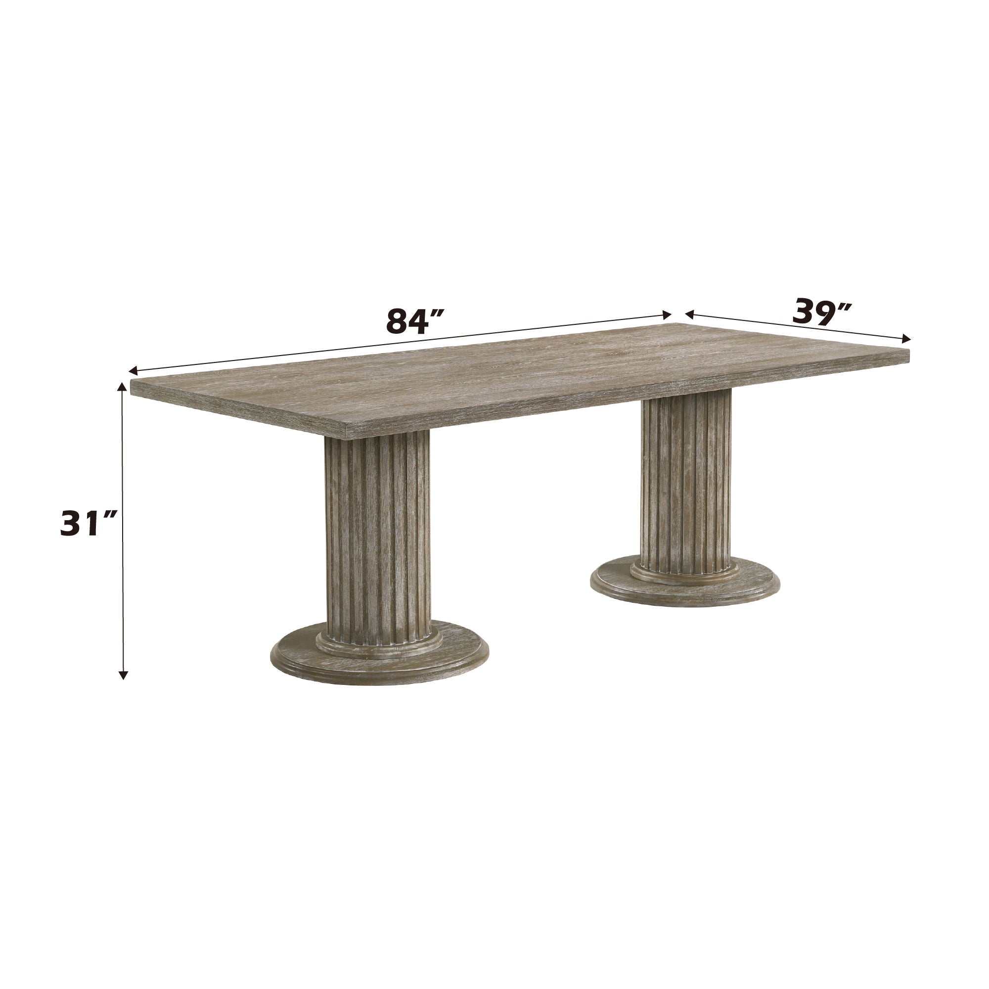 Gabrian - 7 Pieces Dining Room Set, Reclaimed - Beige / Gray - Best Buy Furniture