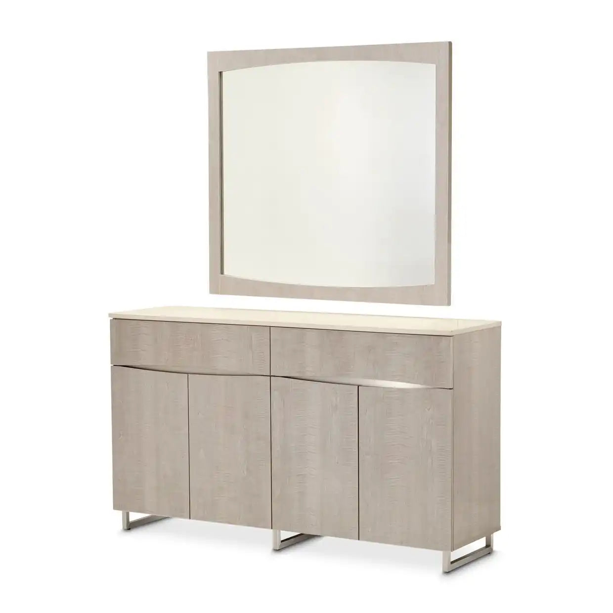 Marin - Sideboard & Mirror - Greige - Best Buy Furniture