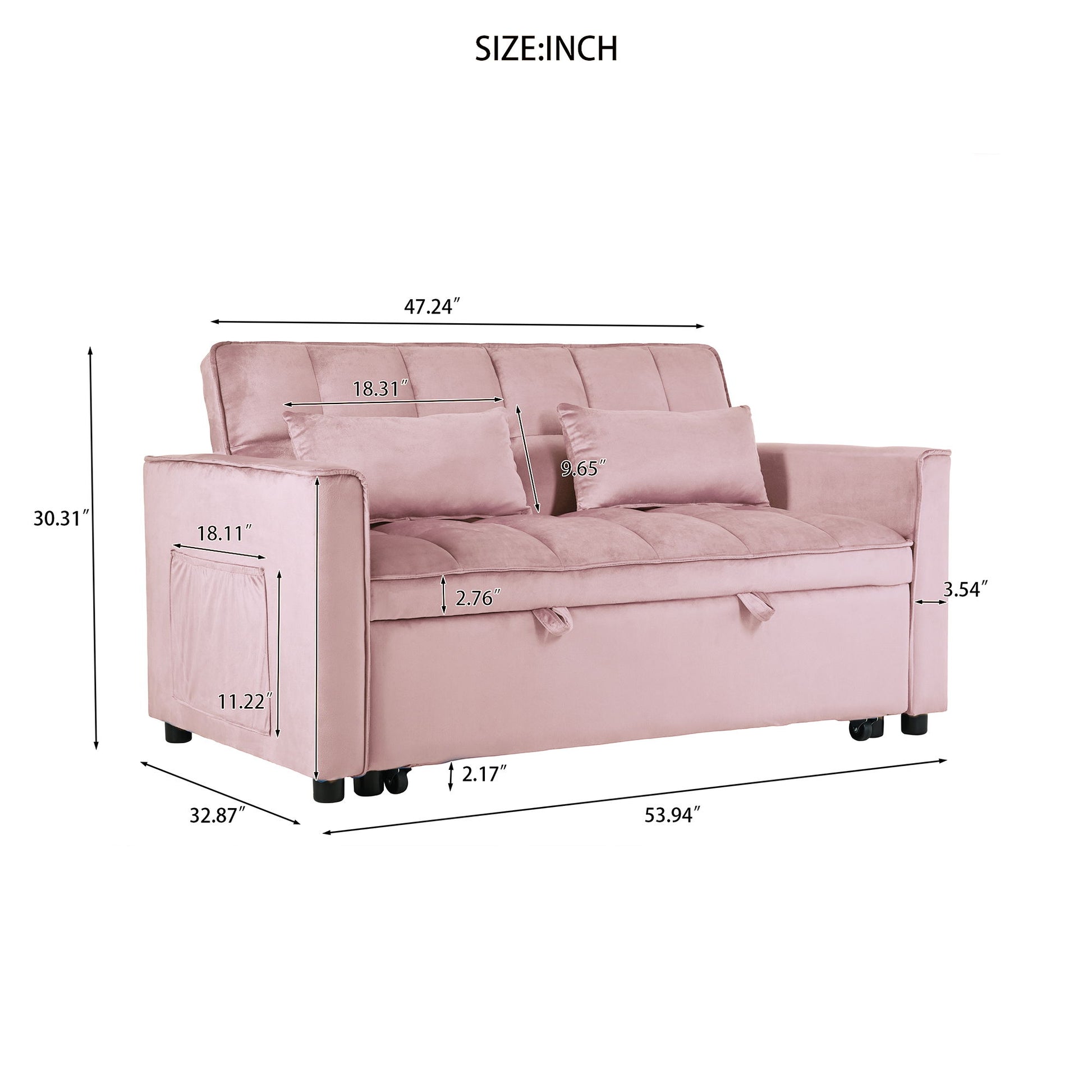 3 In 1 Pull Out Couch Convertible Sofa Bed With Reclining Backrest - Best Buy Furniture