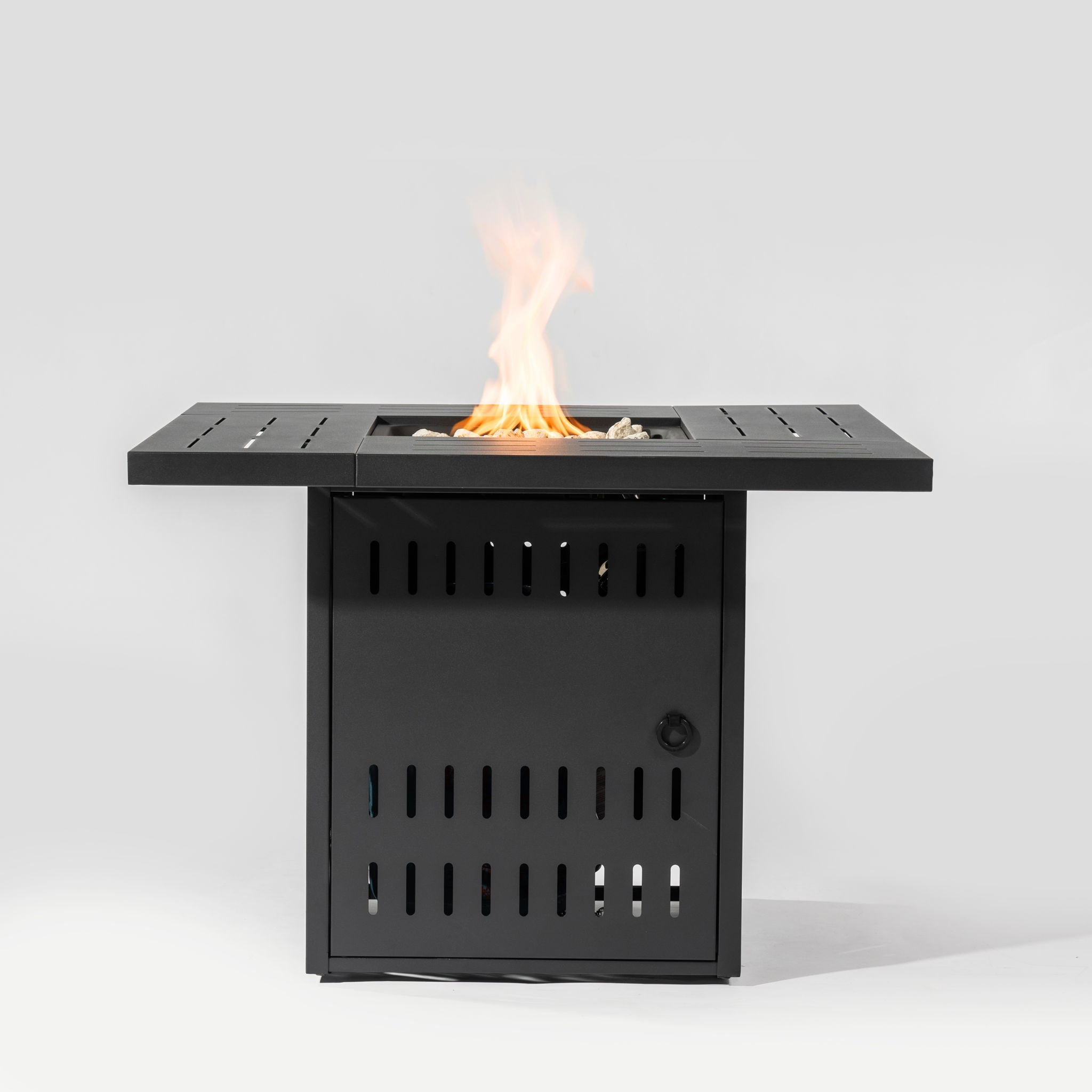 34" Propane Gas Fire Pit Table, 50000 Btu Rectangular Steel Fire Pit For Outside Patio Deck Garden Courtyard - Black - Best Buy Furniture