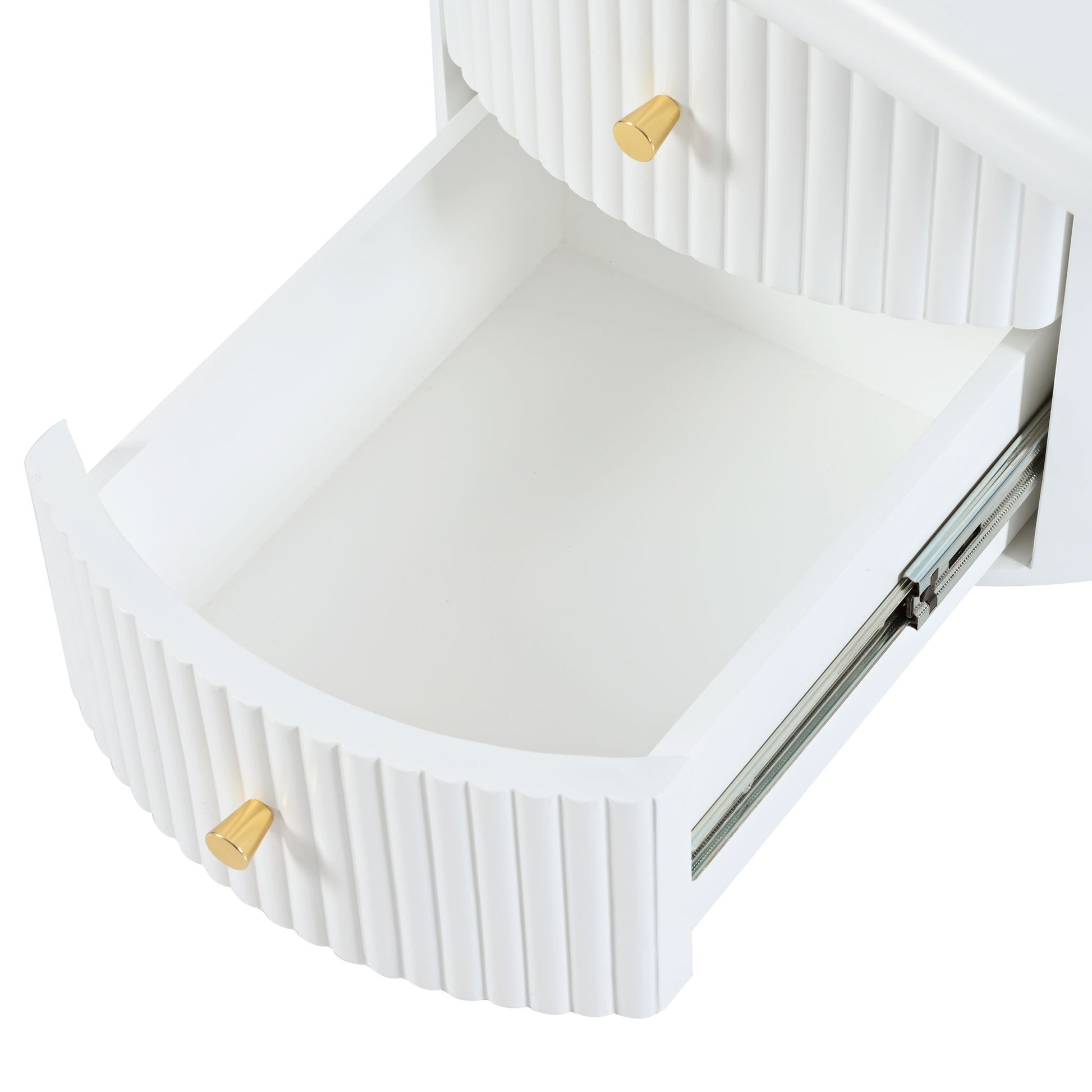 Cloud - Coffee Table (Set of 3), Irregular Shape Coffee Table With 2 Drawers, 2 Small Stools For Living Room - White - Best Buy Furniture