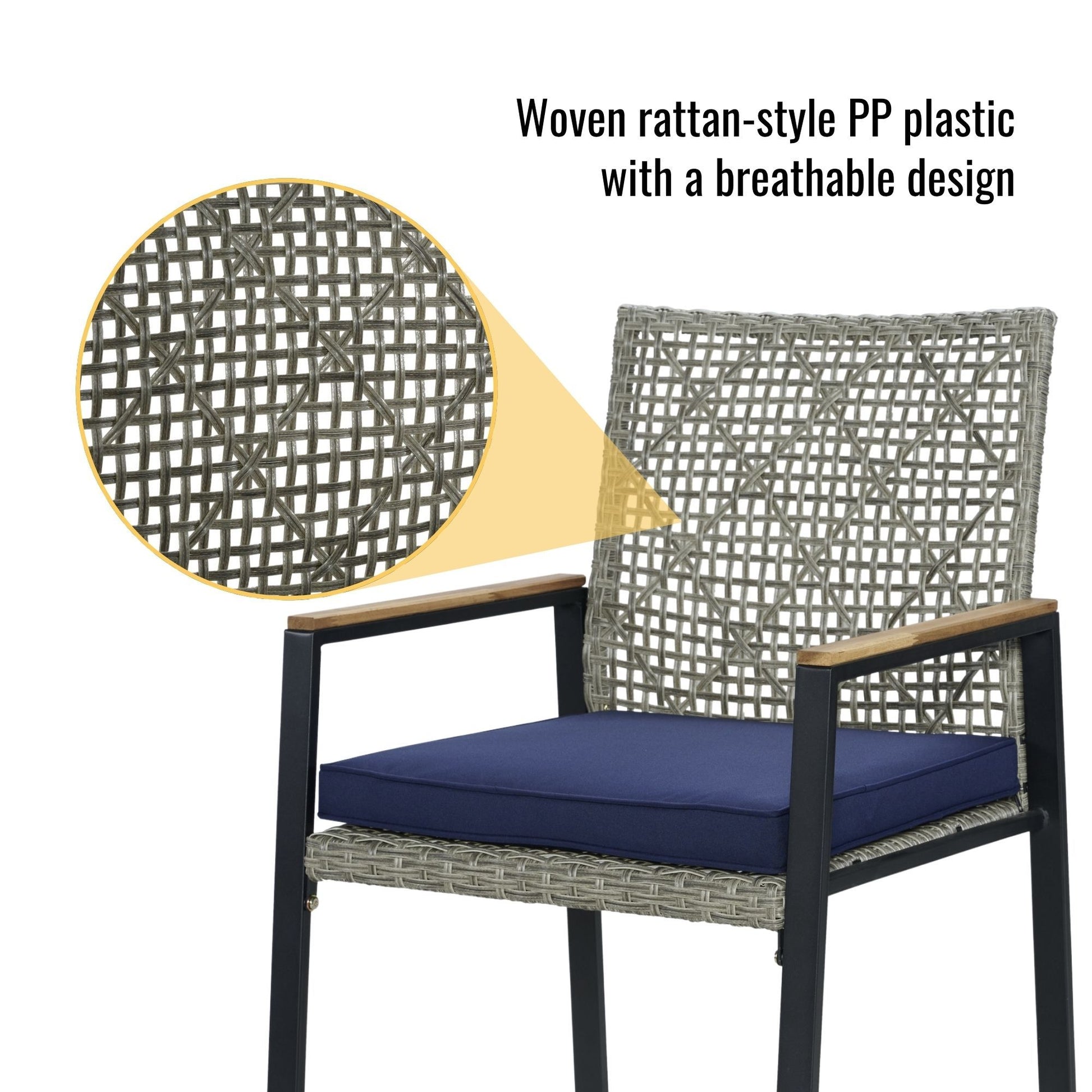 5 Piece Patio Dining Table Set, Acacia Wood Table Top With Umbrella Hole - Best Buy Furniture