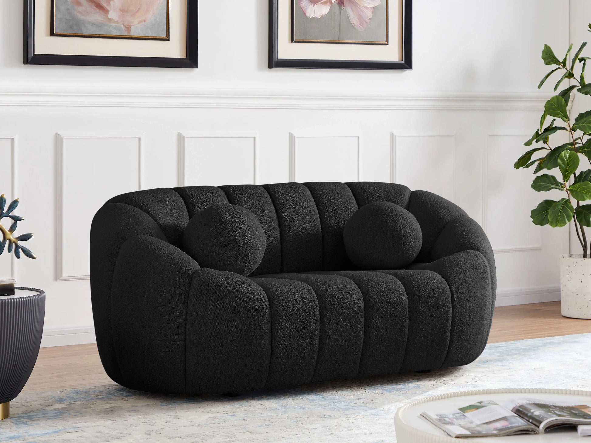 Elijah - Boucle Fabric Loveseat - Best Buy Furniture