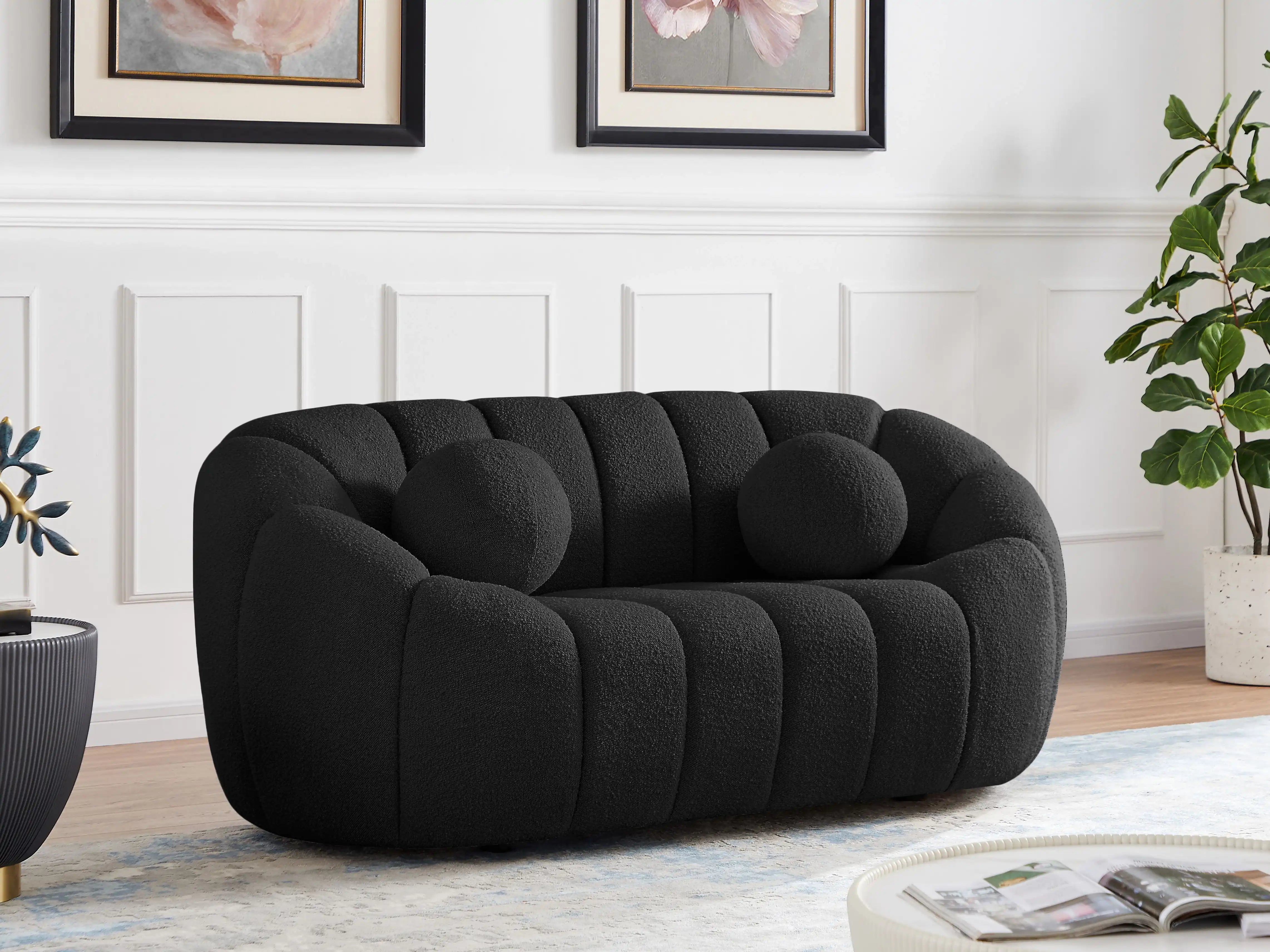 Elijah - Boucle Fabric Loveseat - Best Buy Furniture