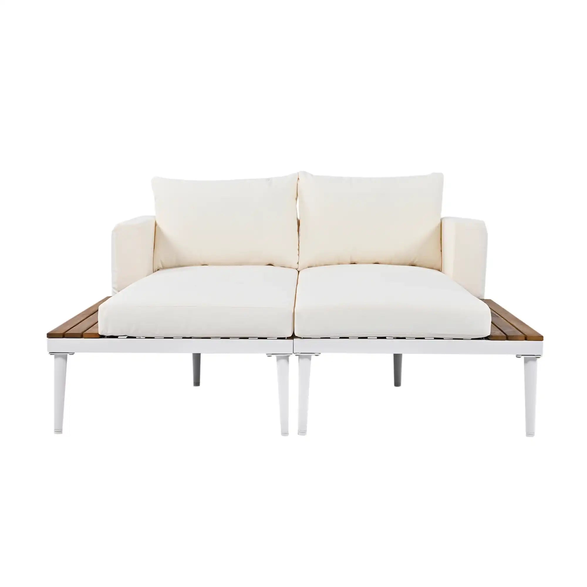 Modern Outdoor Daybed with Faux Marble Top, Beige - Best Buy Furniture