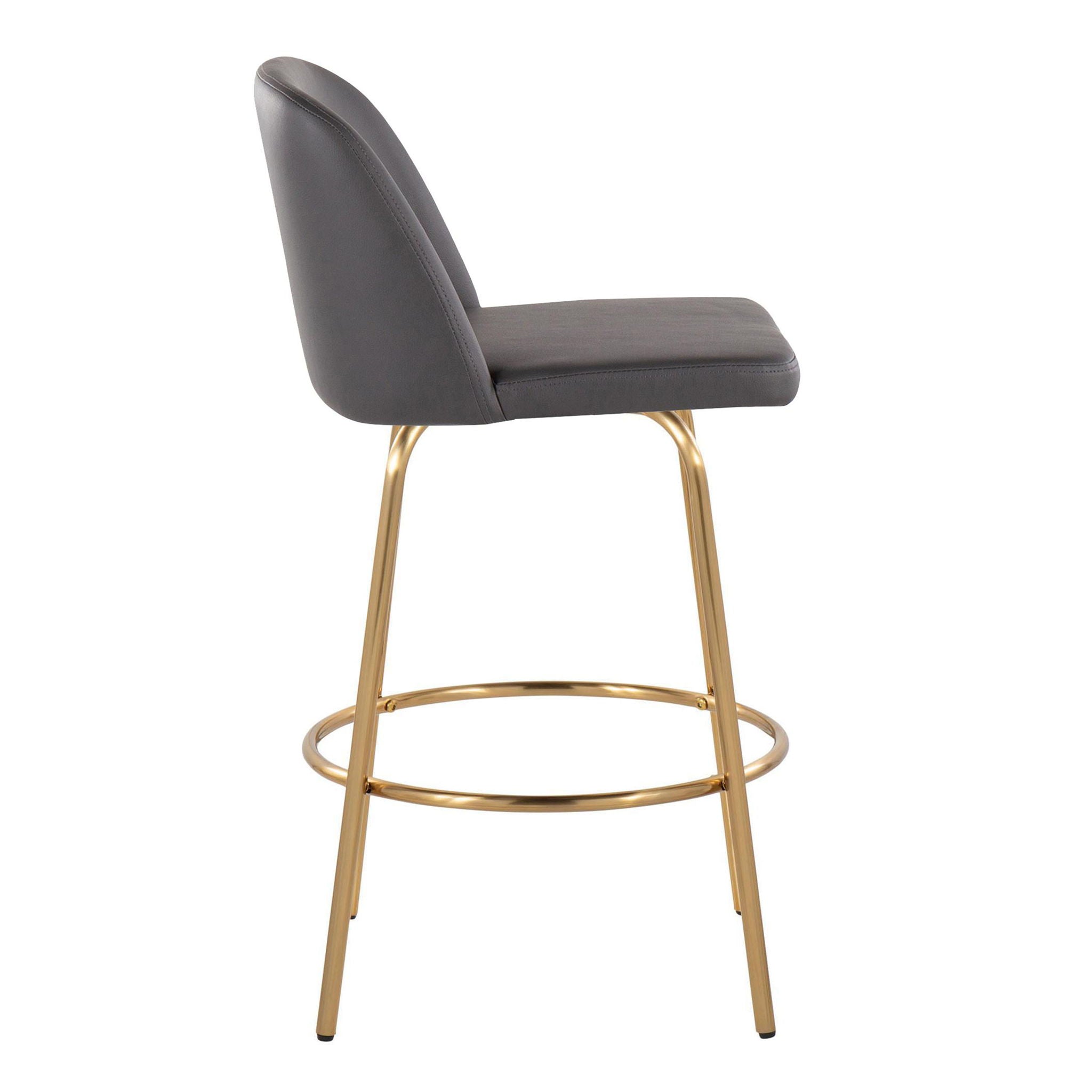 Toriano - Contemporary, Fixed Height Counter Stool With Swivel With Round Footrest (Set of 2) - Best Buy Furniture