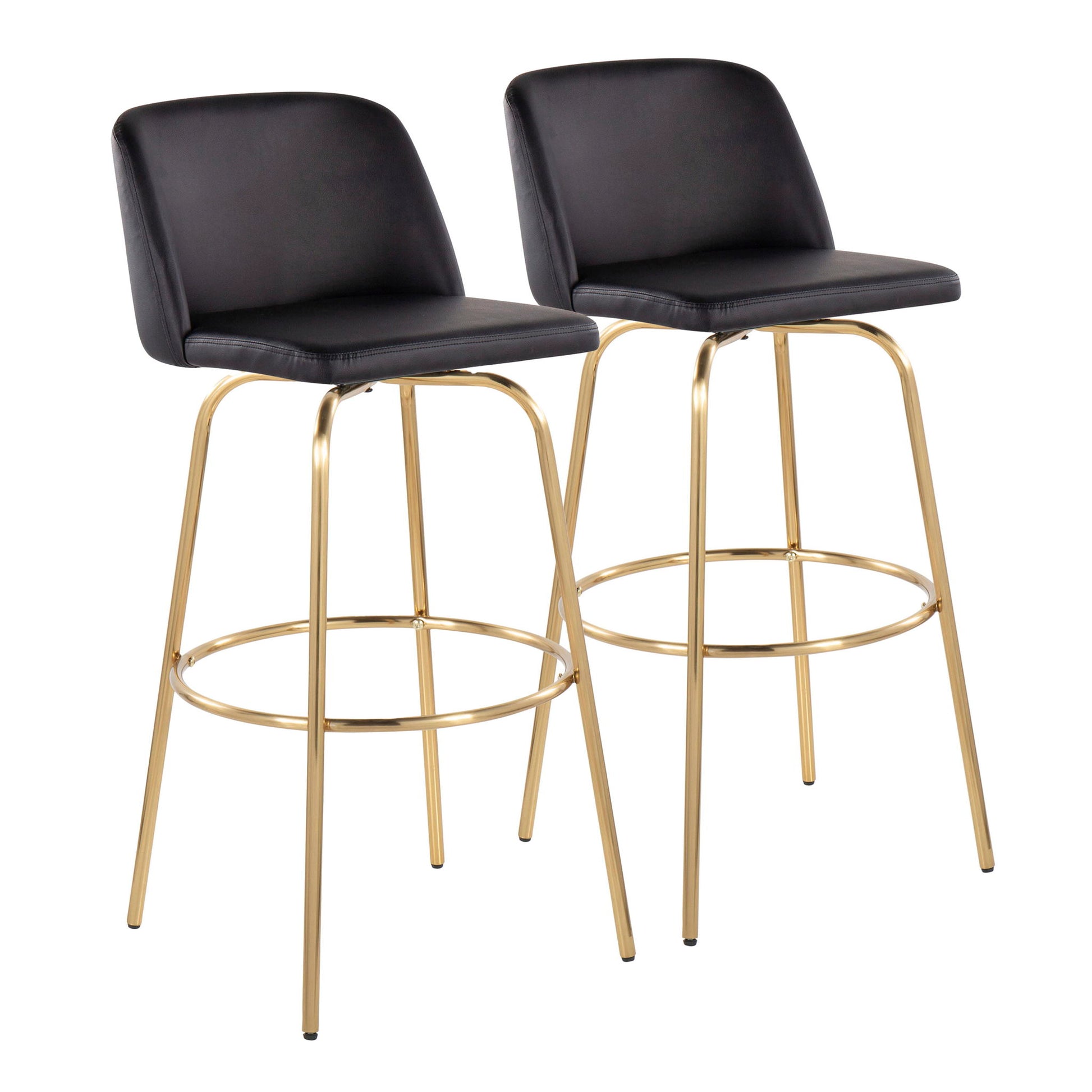 Toriano - Contemporary Fixed Height Barstool With Swivel And Round Footrest (Set of 2) - Best Buy Furniture
