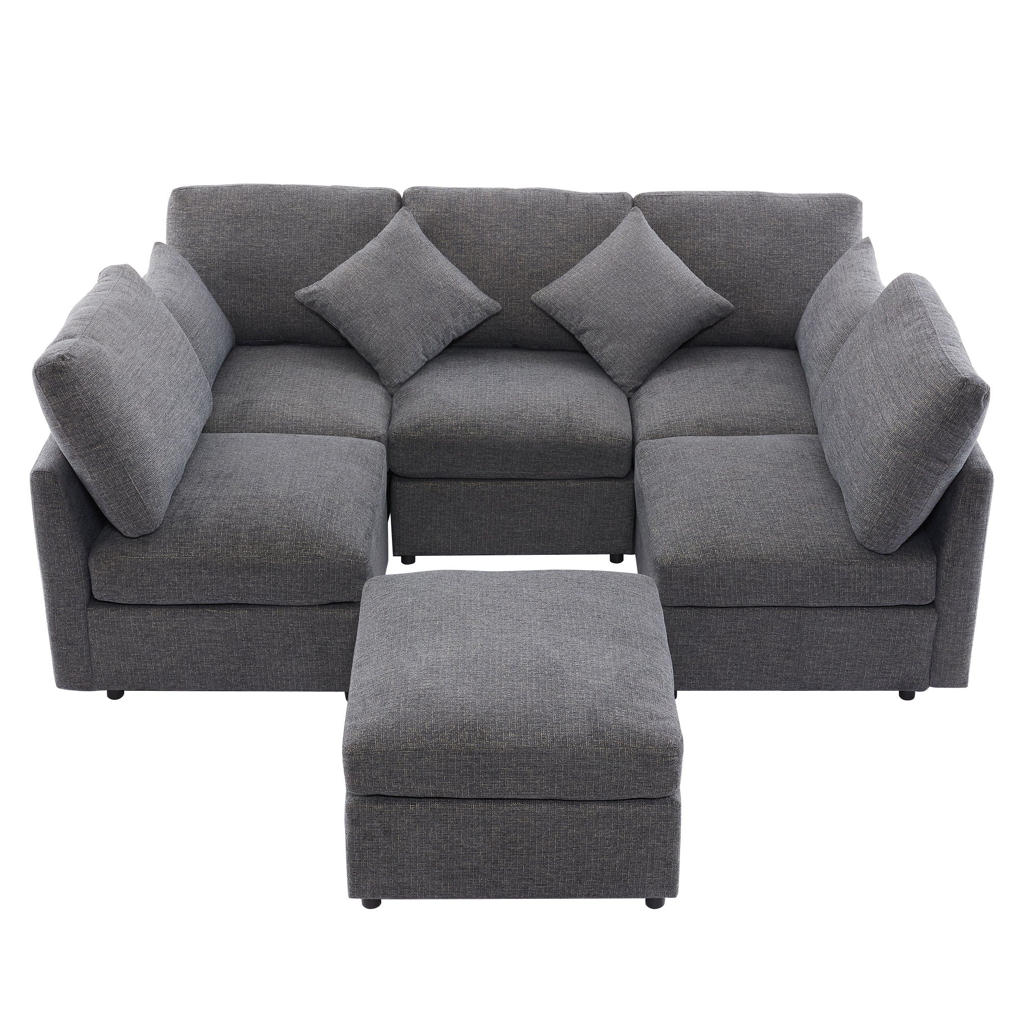 Sectional Sofa Modular Sofa U - Shaped Sofa Couch Sofa Bed L - Shaped Sofa With A Movable Ottoman And Two USB Ports For Living Room - Best Buy Furniture
