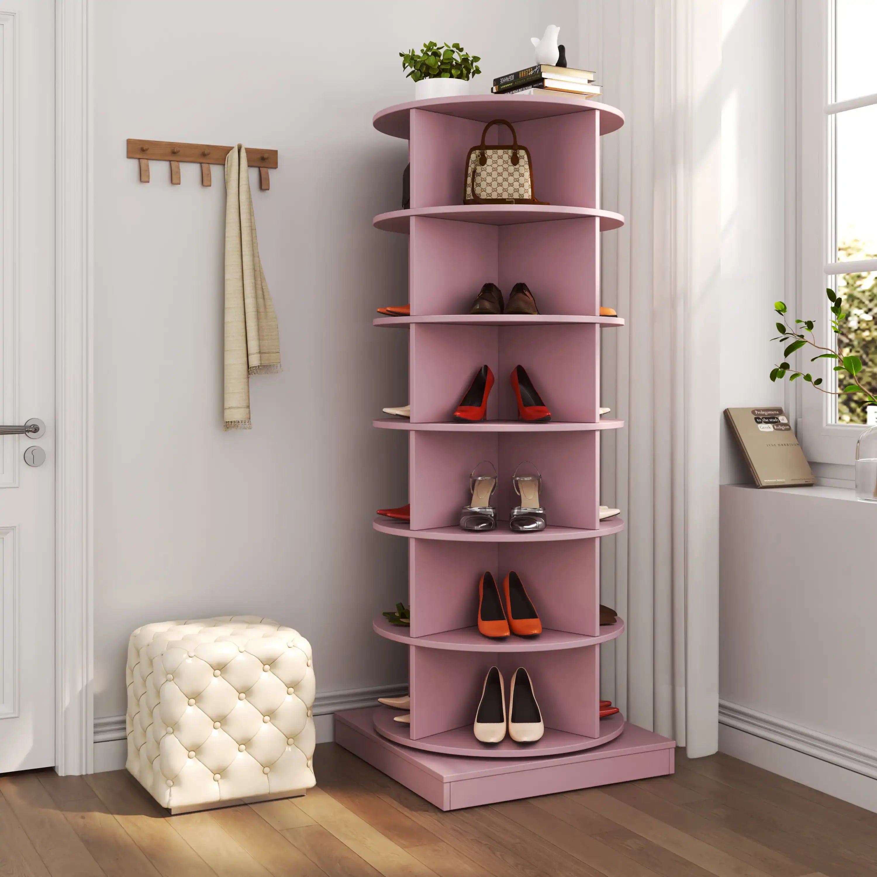 360 Rotating Shoe Cabinet | 6 Layers for Space-Saving - Best Buy Furniture