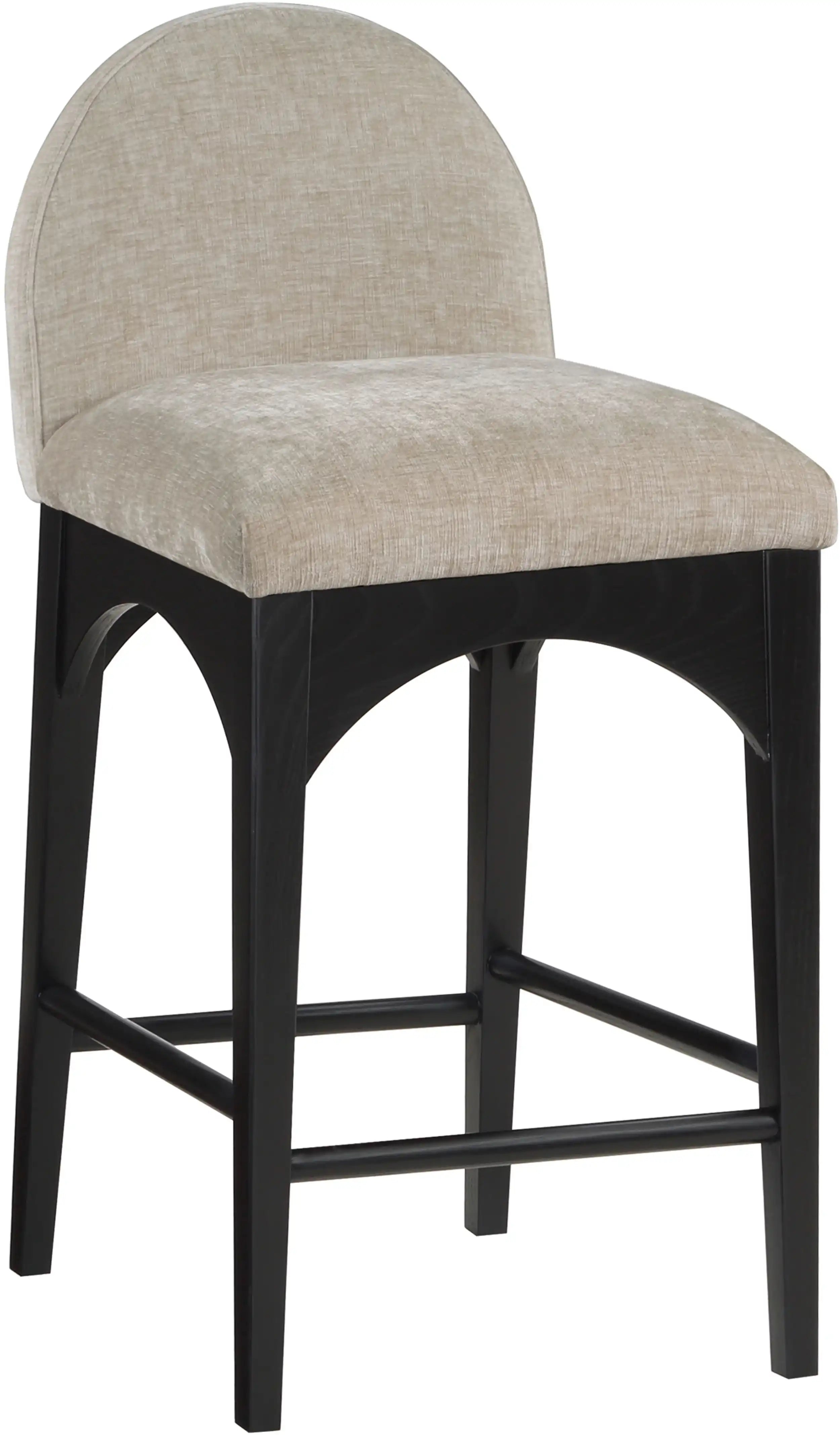 Waldorf - Chenille Stool With Black Legs - Best Buy Furniture