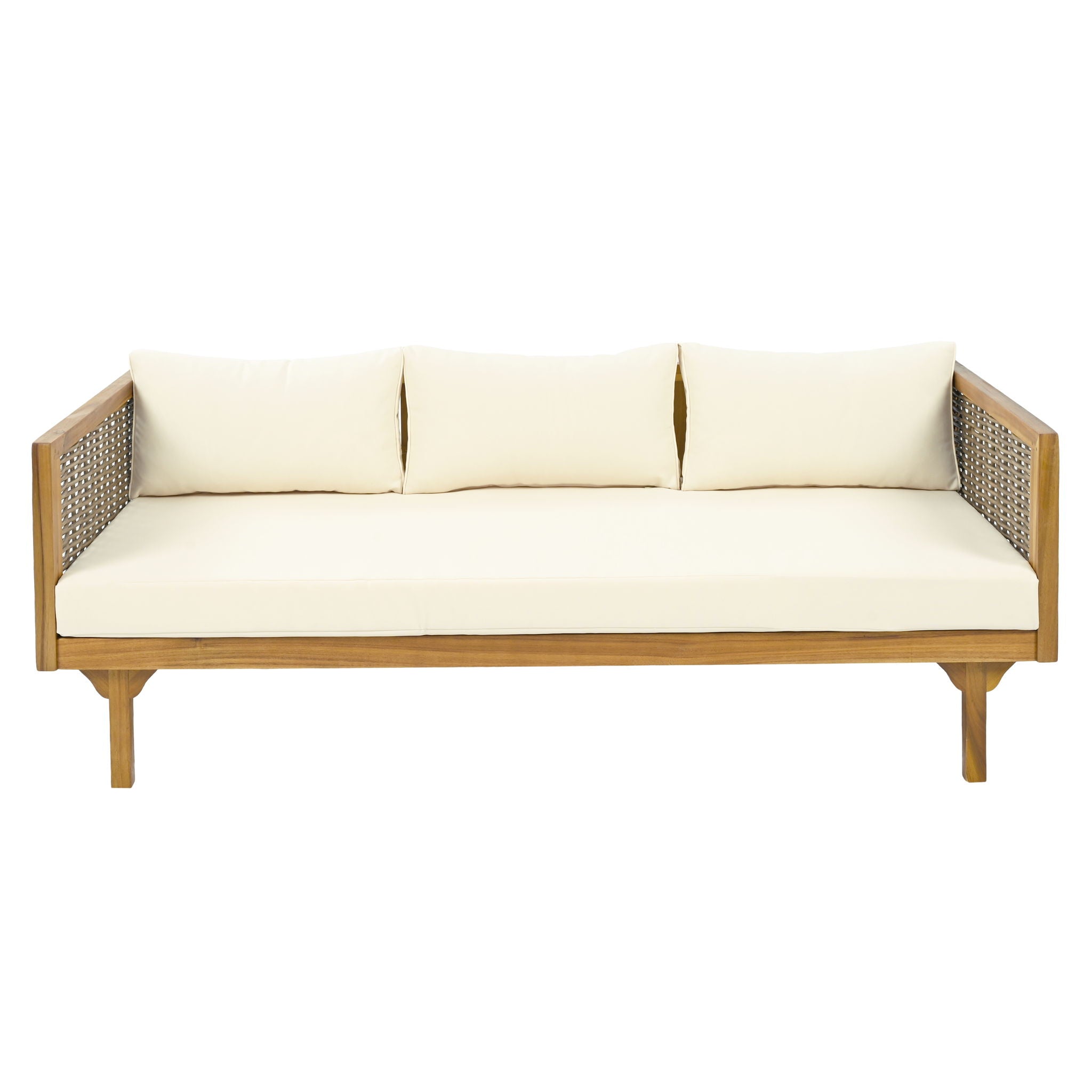 Claremont - 3 Seater Daybed Teak Acacia Wood Water Resistant Cushions - Best Buy Furniture