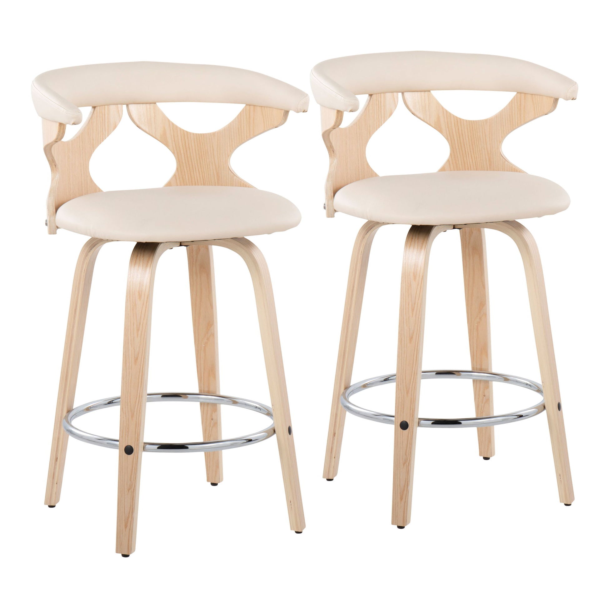 Gardenia - Mid Century Modern Fixed Height Counter Stool With Swivel (Set of 2) - Best Buy Furniture