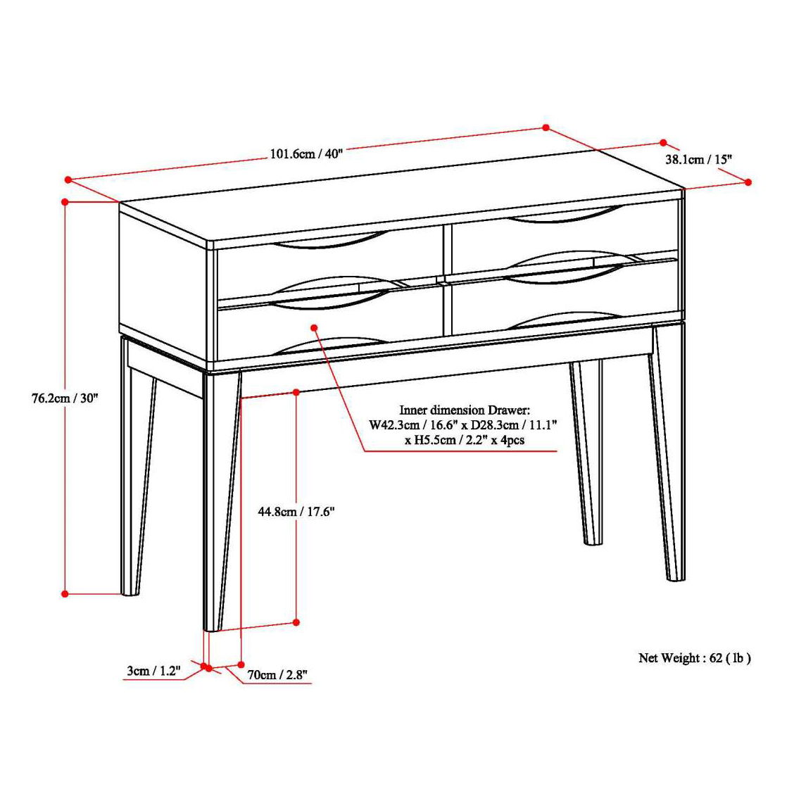 Harper - Hallway Console Table - Walnut Brown - Best Buy Furniture