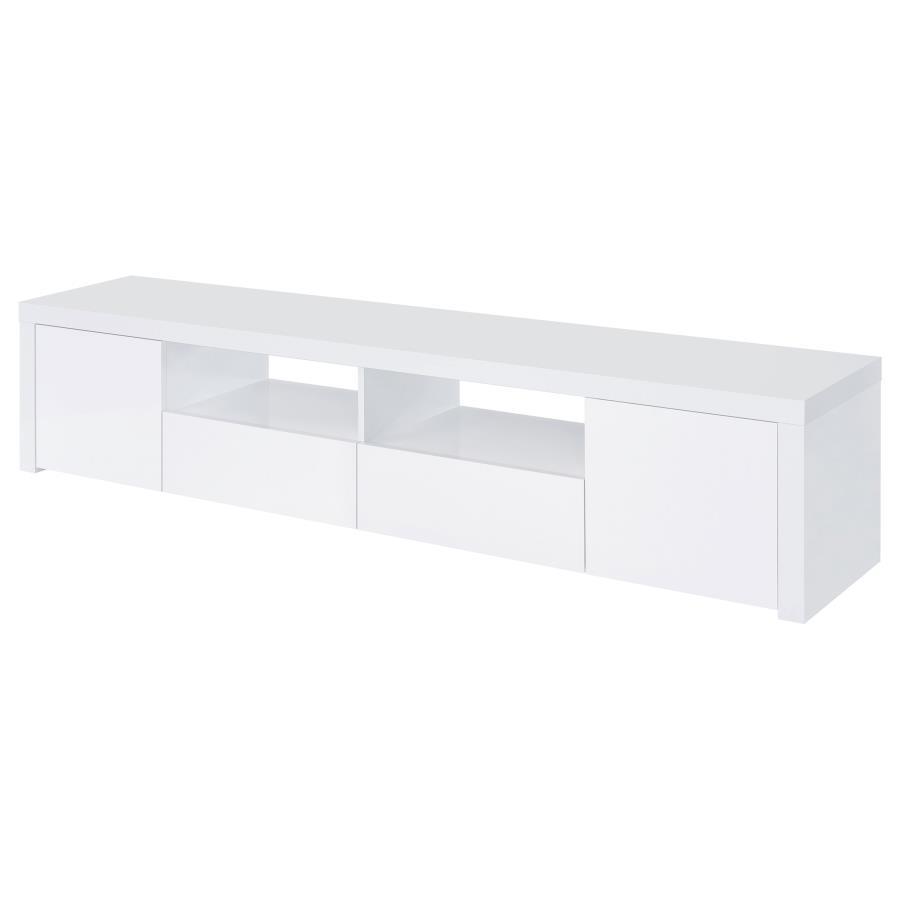 Jude - 2 Door Engineered Wood TV Stand - High Gloss White - Best Buy Furniture