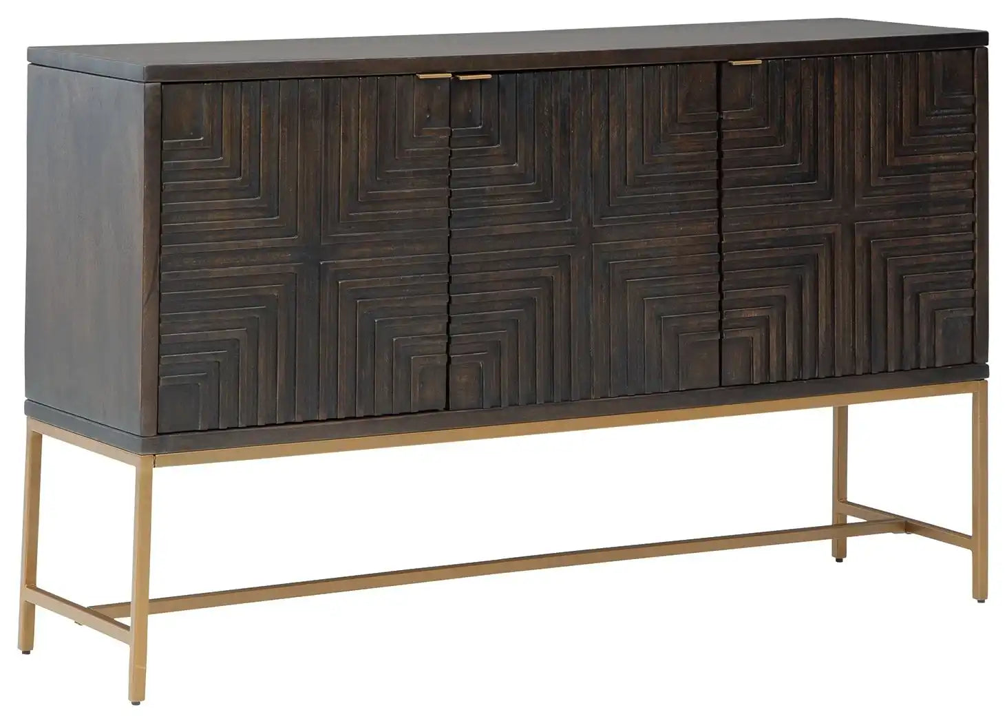 Elinmore - Accent Cabinet - Brown / Gold Finish - Best Buy Furniture