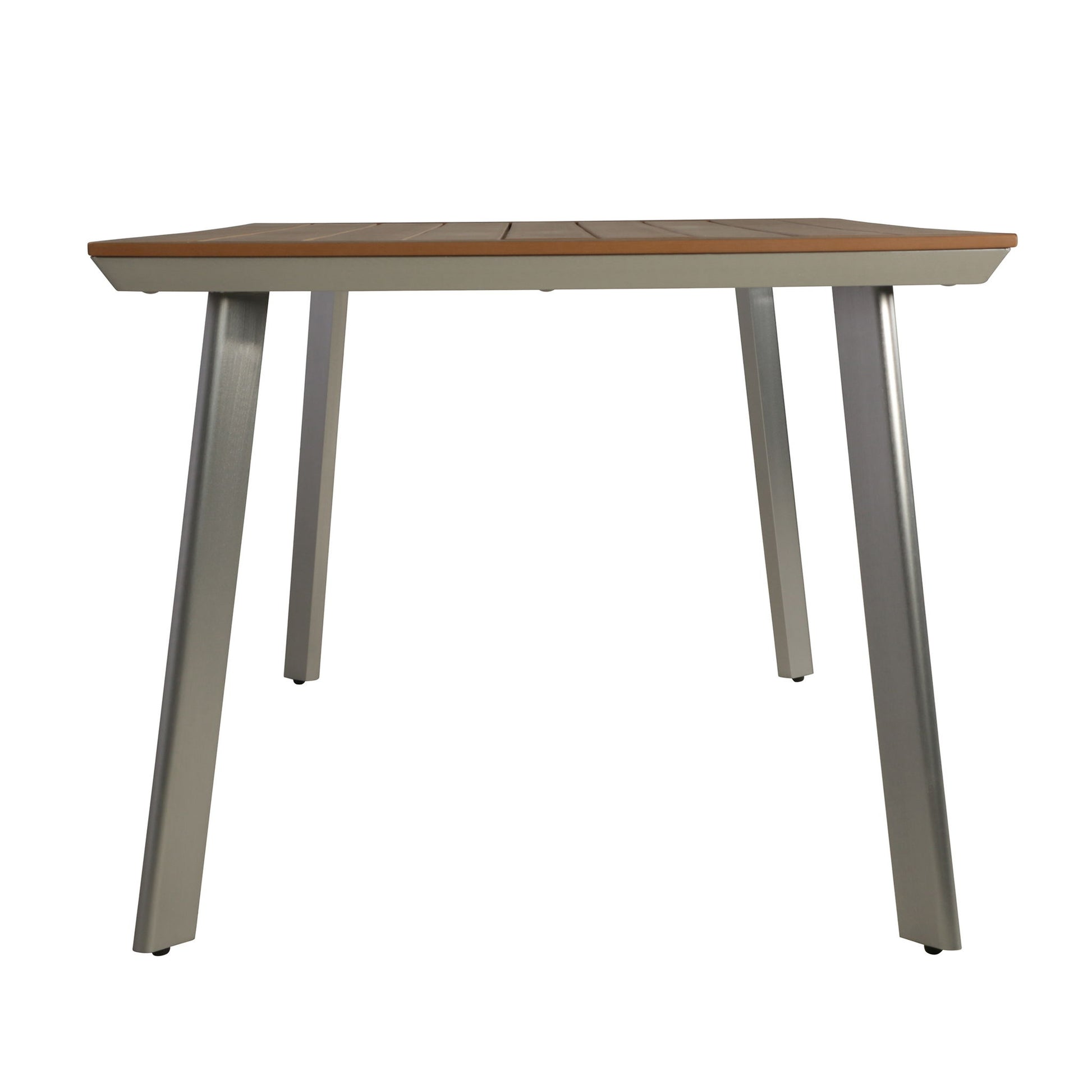 Outdoor Dining Table With Eucalyptus Wood Topped - Silver - Best Buy Furniture