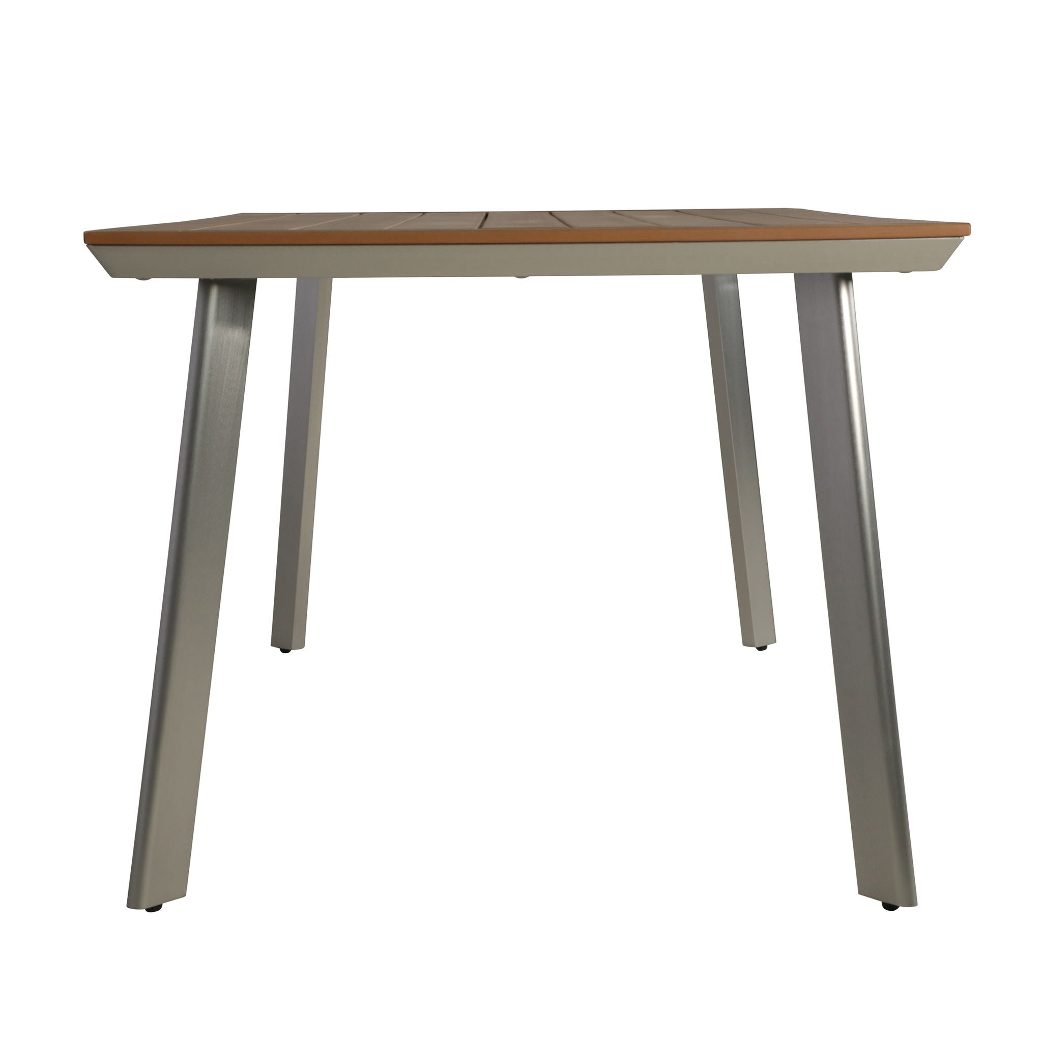 Outdoor Dining Table With Eucalyptus Wood Topped - Silver - Best Buy Furniture