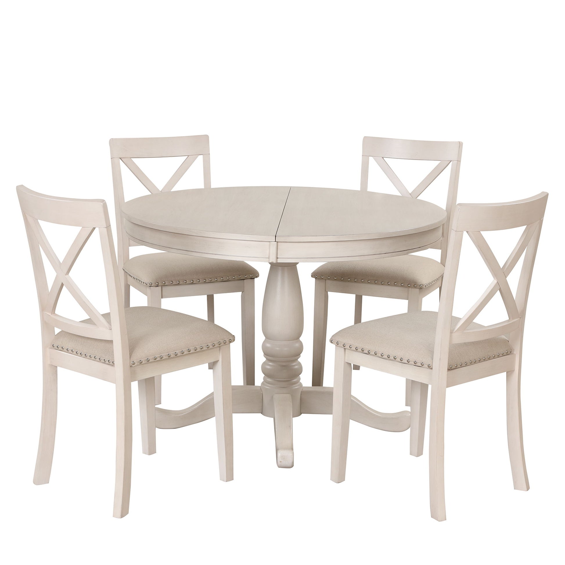 Modern Dining Table Set For 4, Round Table And 4 Kitchen Room Chairs, 5 Piece Kitchen Table Set For Dining Room, Dinette, Breakfast Nook - Best Buy Furniture