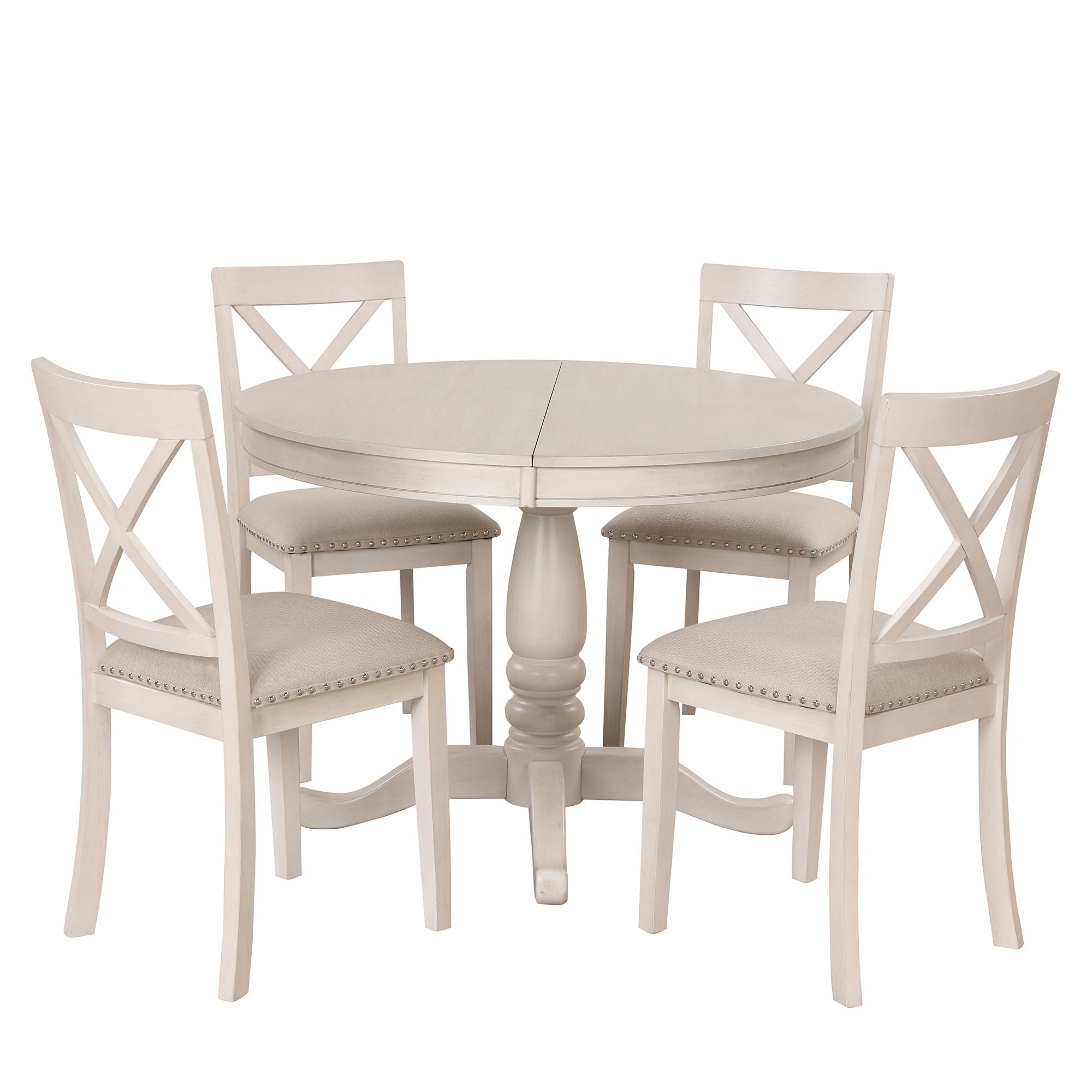 Modern Dining Table Set For 4, Round Table And 4 Kitchen Room Chairs, 5 Piece Kitchen Table Set For Dining Room, Dinette, Breakfast Nook - Best Buy Furniture
