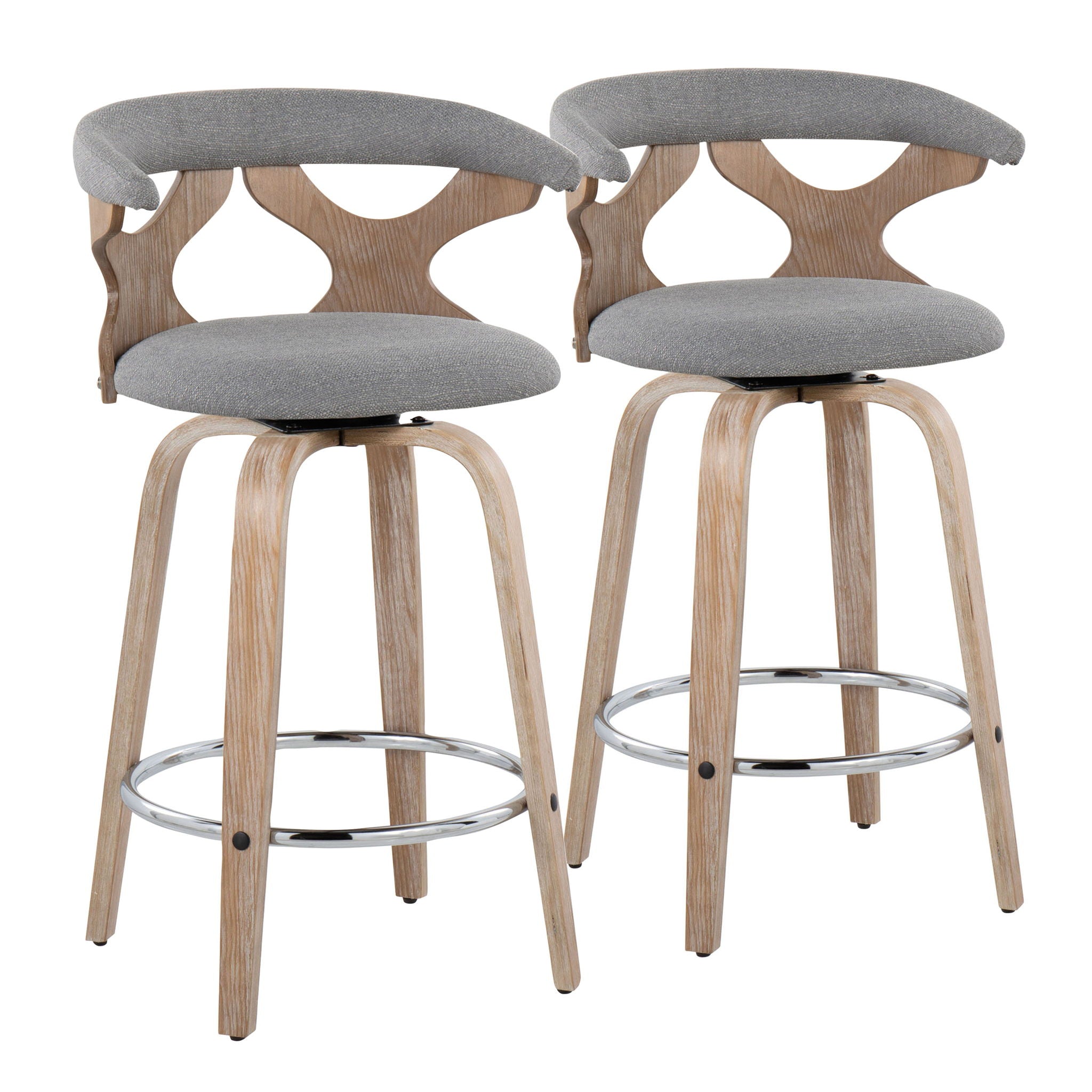 Gardenia - Mid Century Modern Fixed Height Counter Stool With Swivel (Set of 2) - Best Buy Furniture