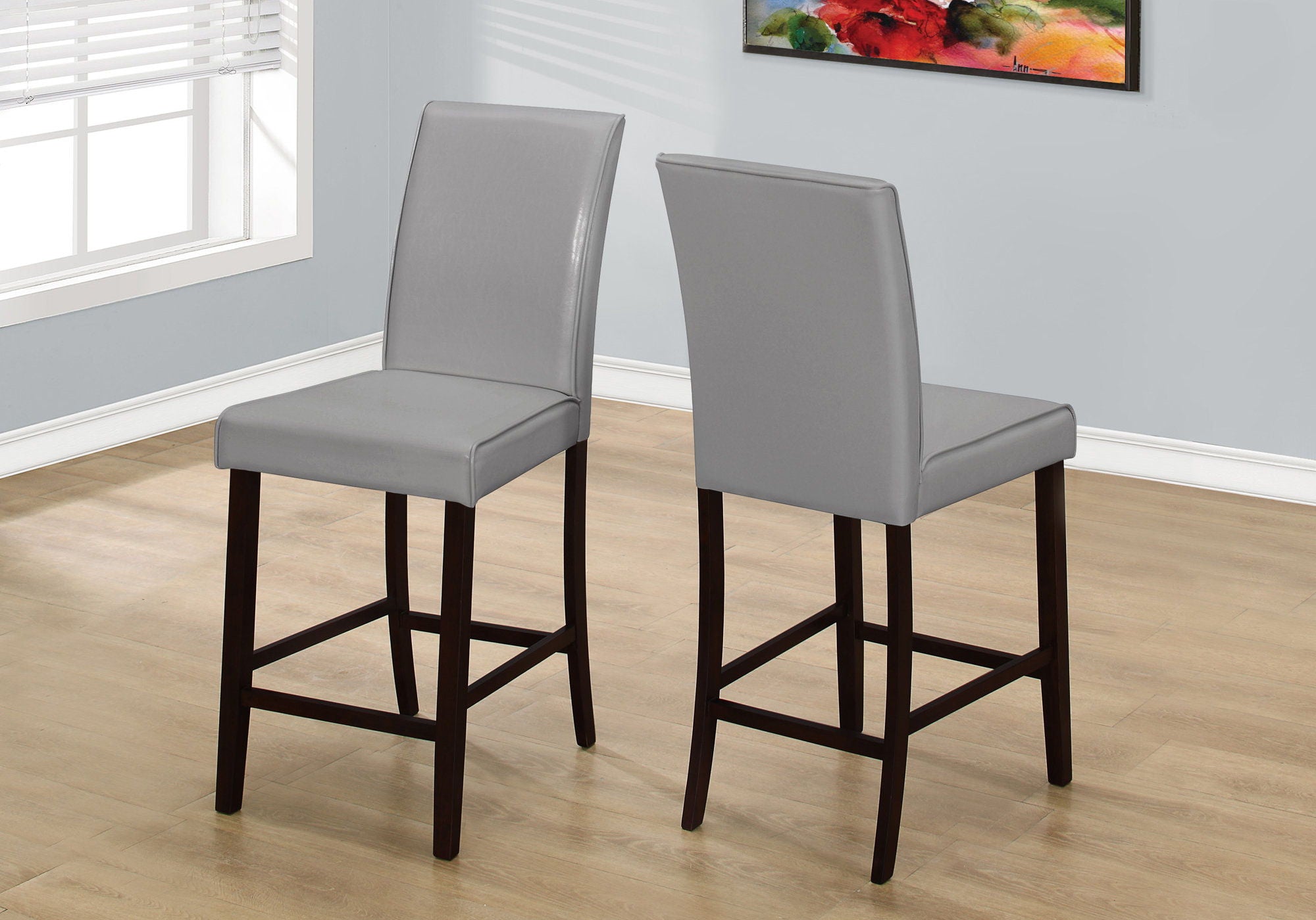 Counter Height Dining Chair Upholstered Leather Look (Set of 2) - Best Buy Furniture