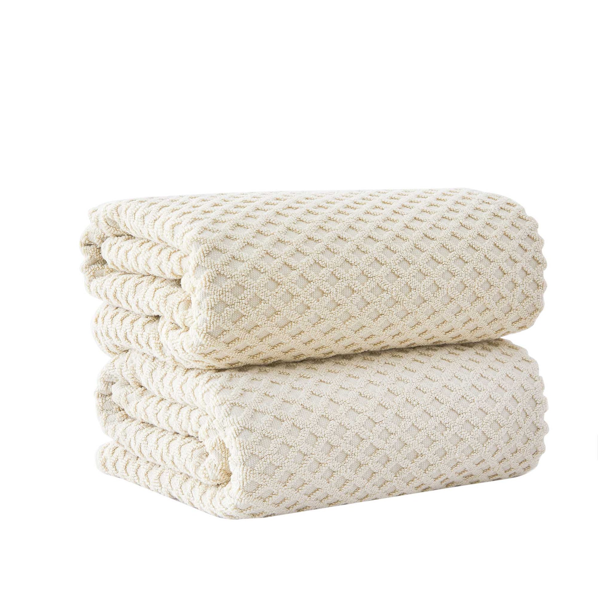 Cotton Diamond Waffle Weave Bath Towel Set - Grayson Collection - Best Buy Furniture
