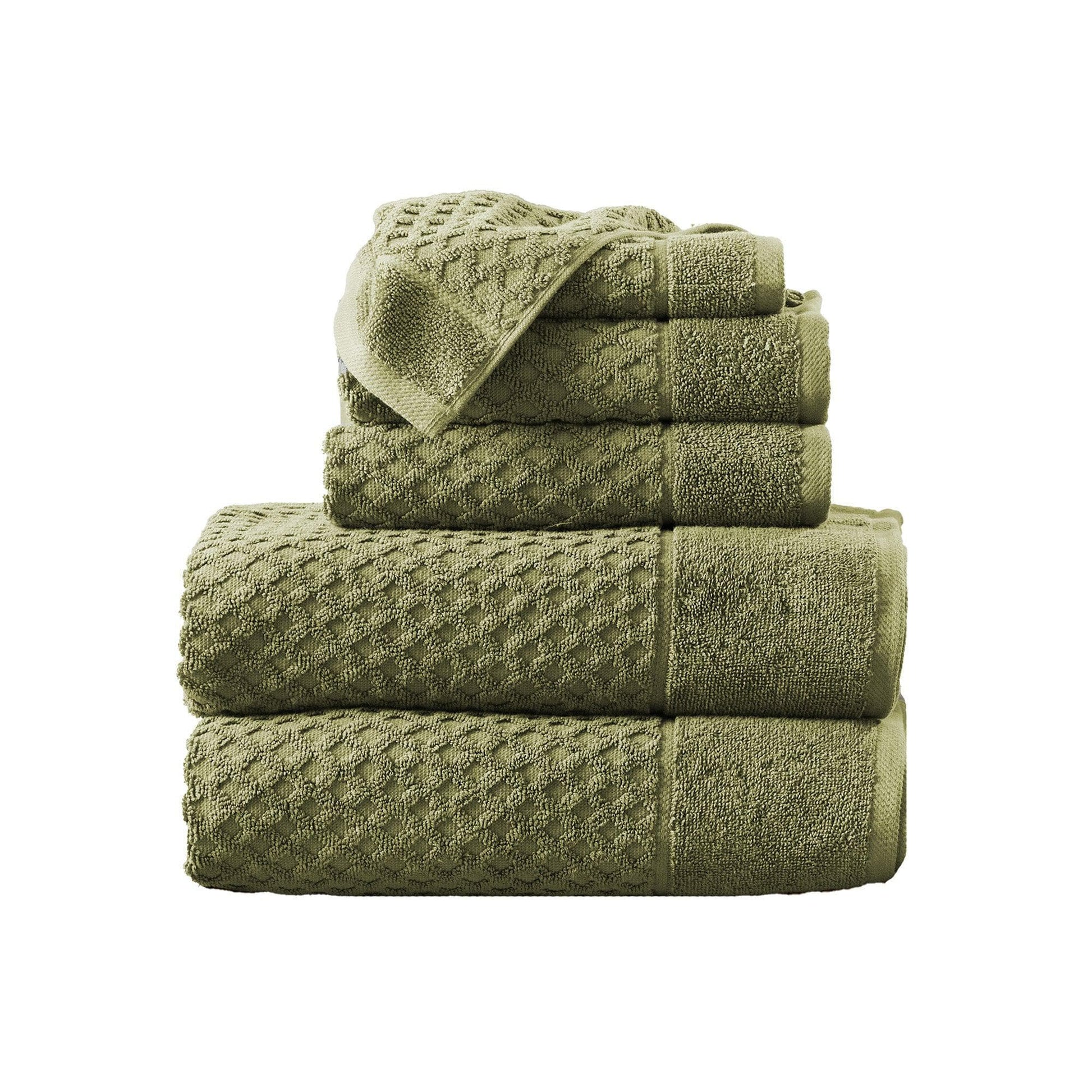 Cotton Diamond Waffle Weave Bath Towel Set - Grayson Collection - Best Buy Furniture