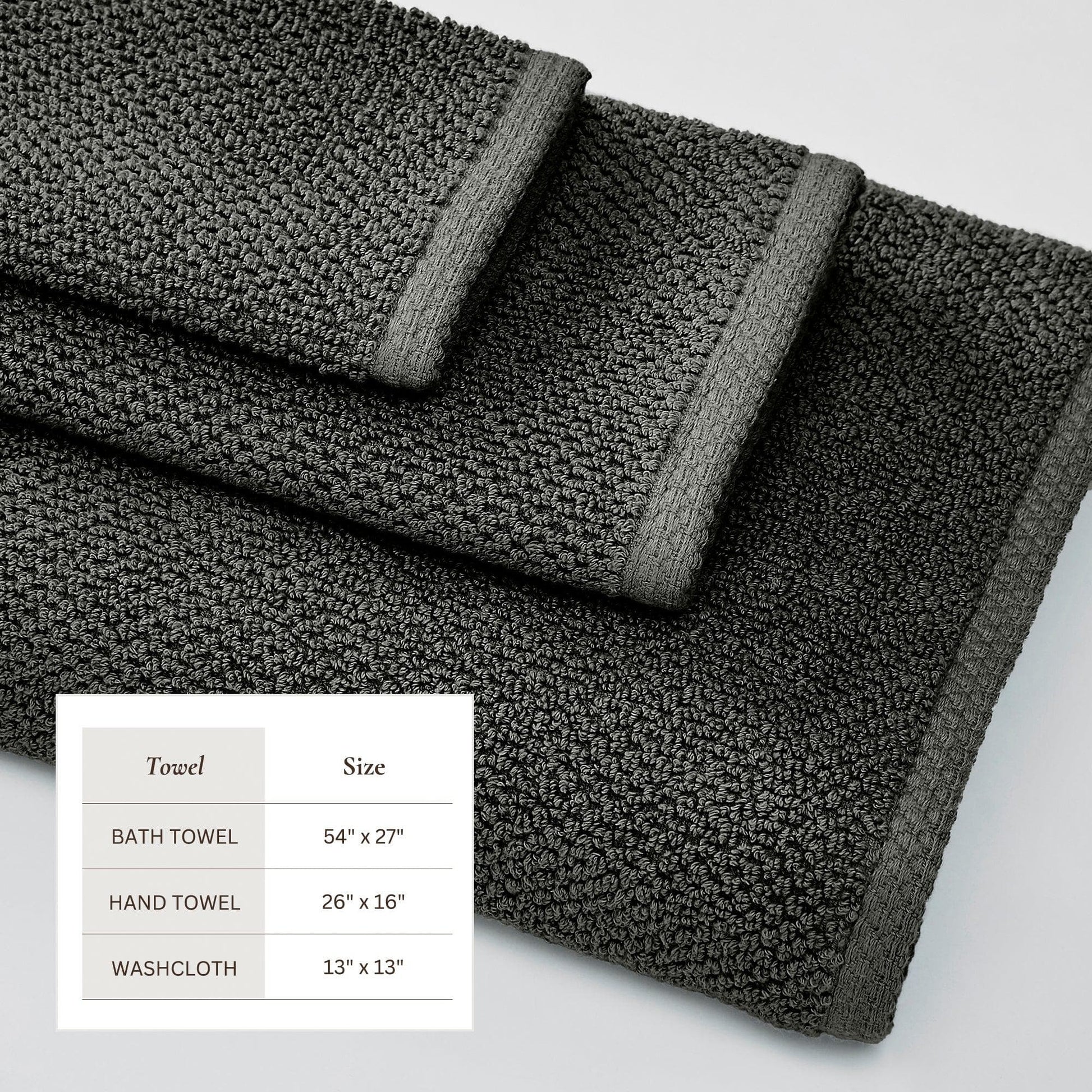 Cotton Textured Bath Towel Set - Acacia Collection - Best Buy Furniture