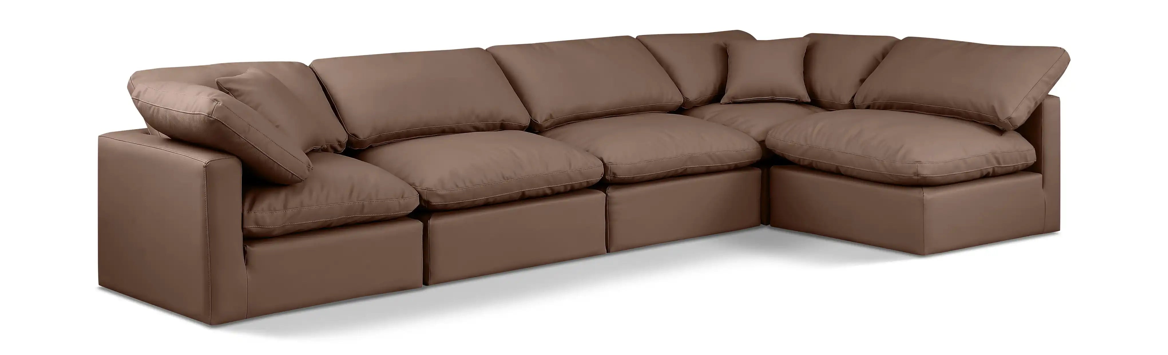 Indulge - Faux Leather 5 Piece Modular Sectional - Best Buy Furniture