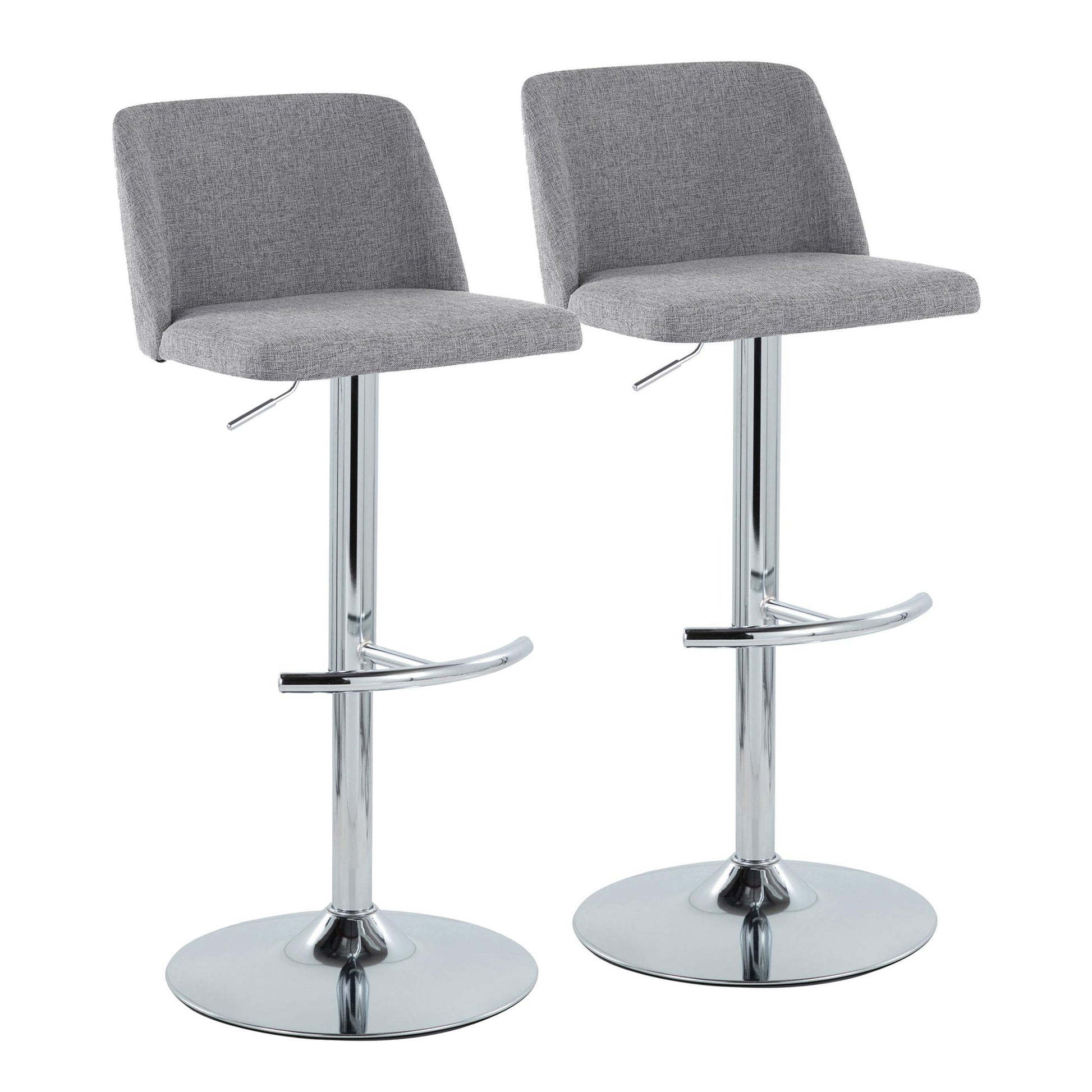 Toriano - Contemporary Adjustable Barstool With Swivel & Rounded T Footrest (Set of 2) - Best Buy Furniture