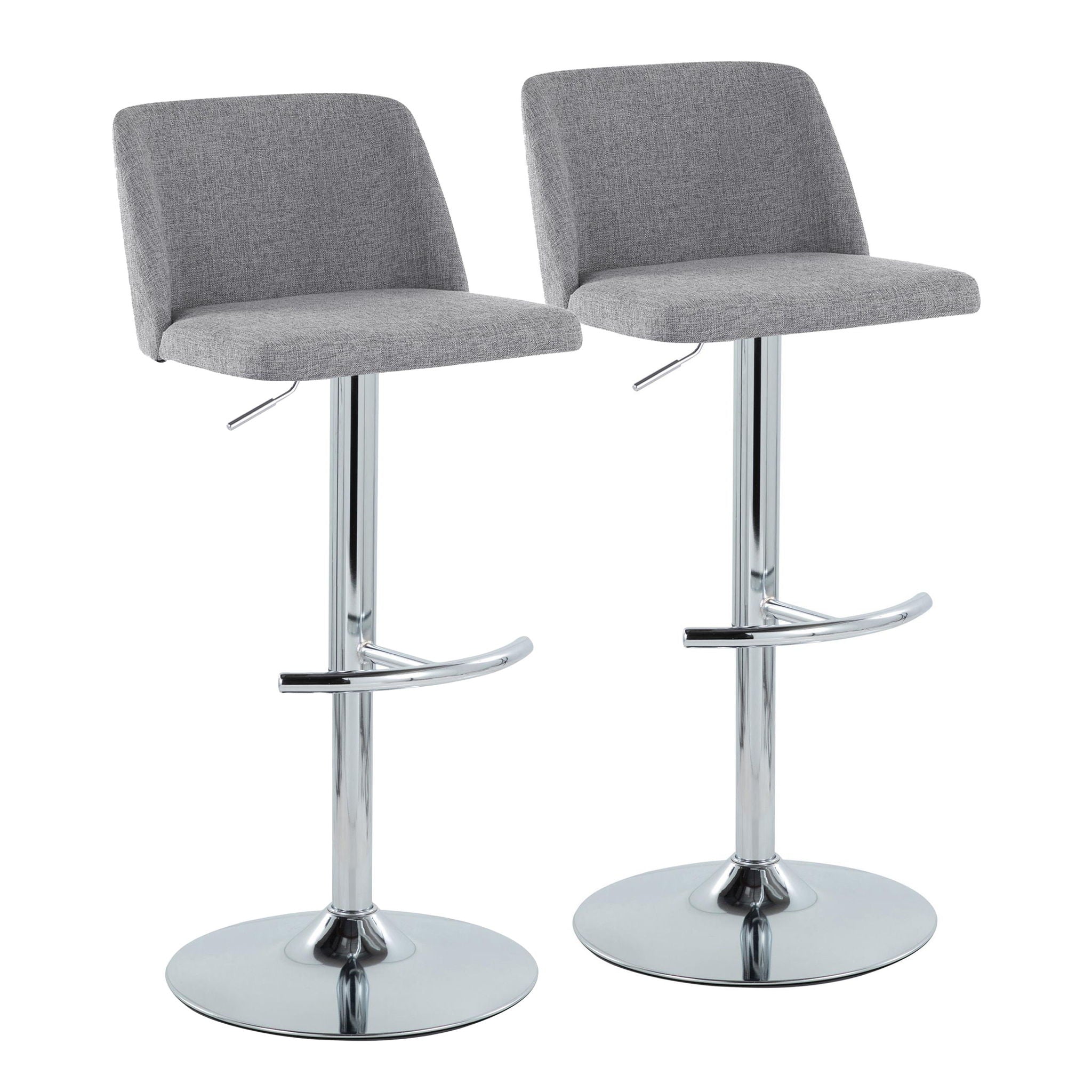Toriano - Contemporary Adjustable Barstool With Swivel & Rounded T Footrest (Set of 2) - Best Buy Furniture