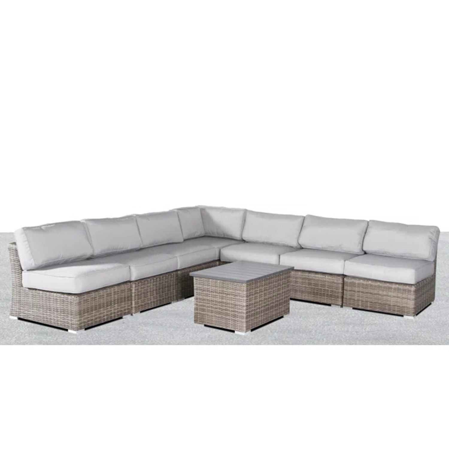 Wicker Sectional Sofa With Cushions And Table - Best Buy Furniture