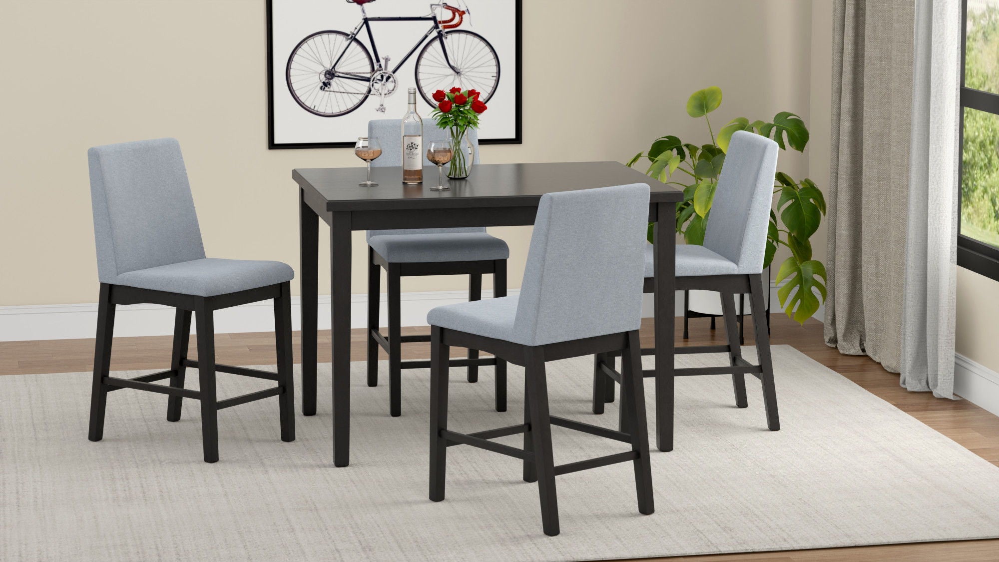 Quaint - 5 Piece Gathering Height Set - Gray - Best Buy Furniture