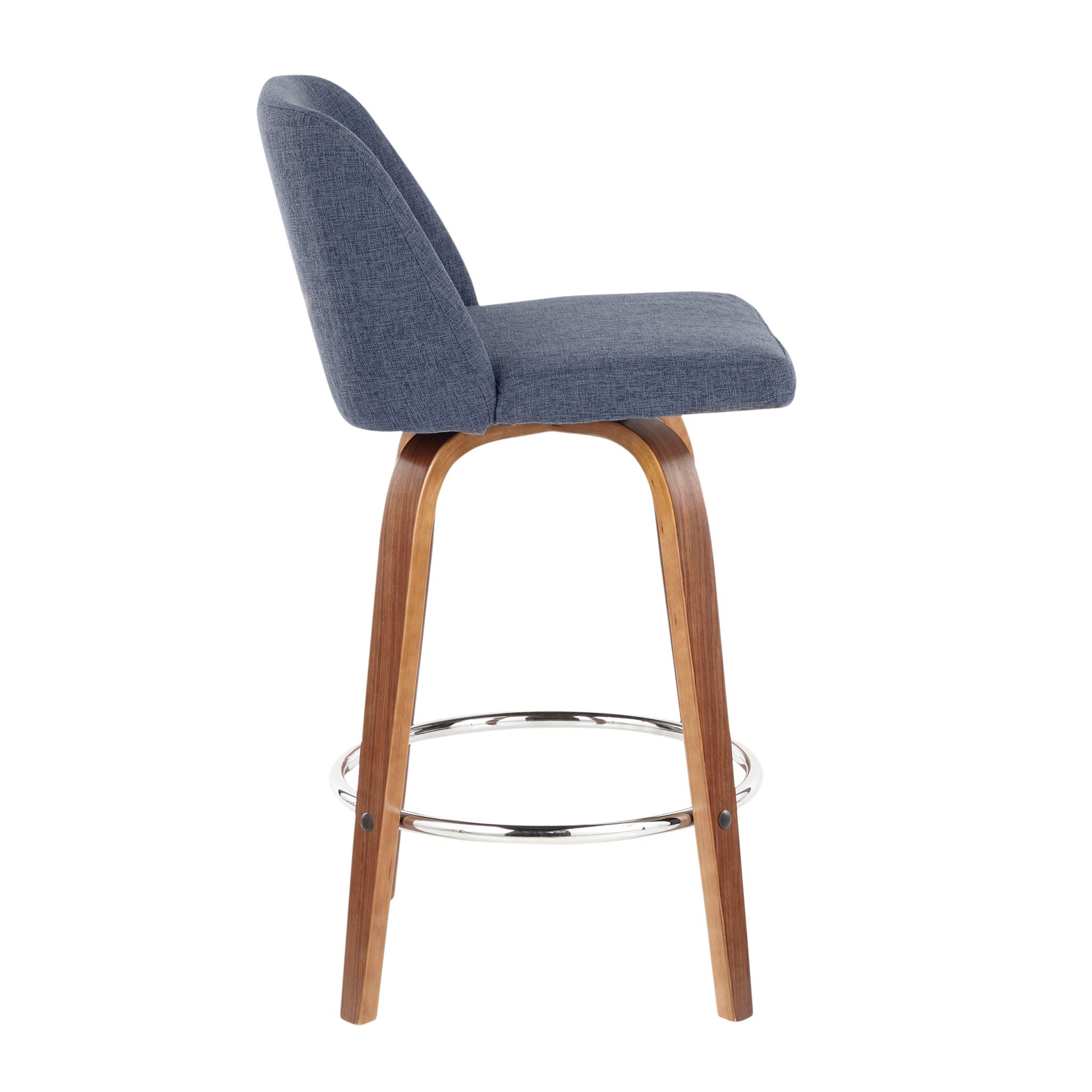 Toriano - Mid-Century Modern Fixed Height Counter Stool With Round Footrest (Set of 2) - Best Buy Furniture