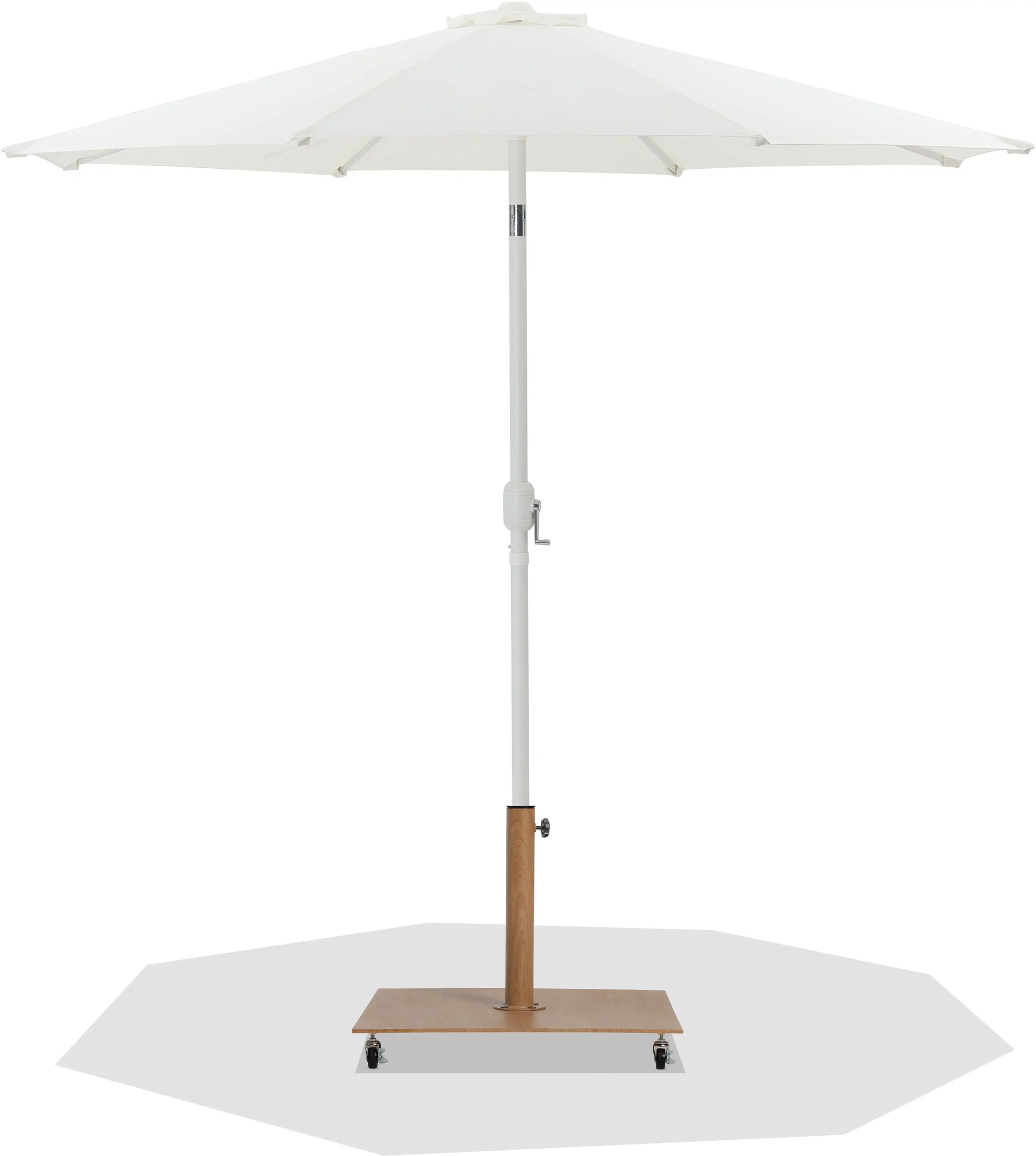 Fiji - Aluminum Patio Umbrella With Square Teak And White Base - Best Buy Furniture