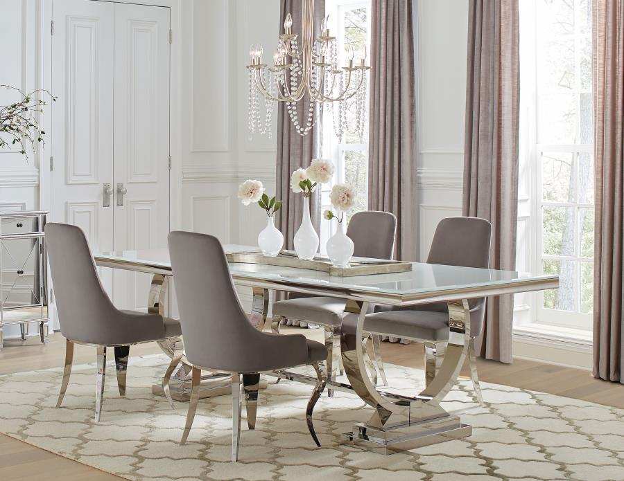 Antoine - Rectangular Glass Top Dining Table Set - Best Buy Furniture