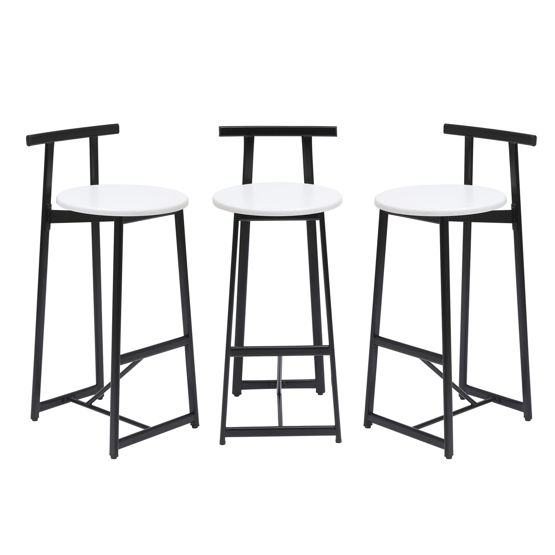 Modern Bar Stools With Backrest For Kitchen (Set of 3) - Best Buy Furniture