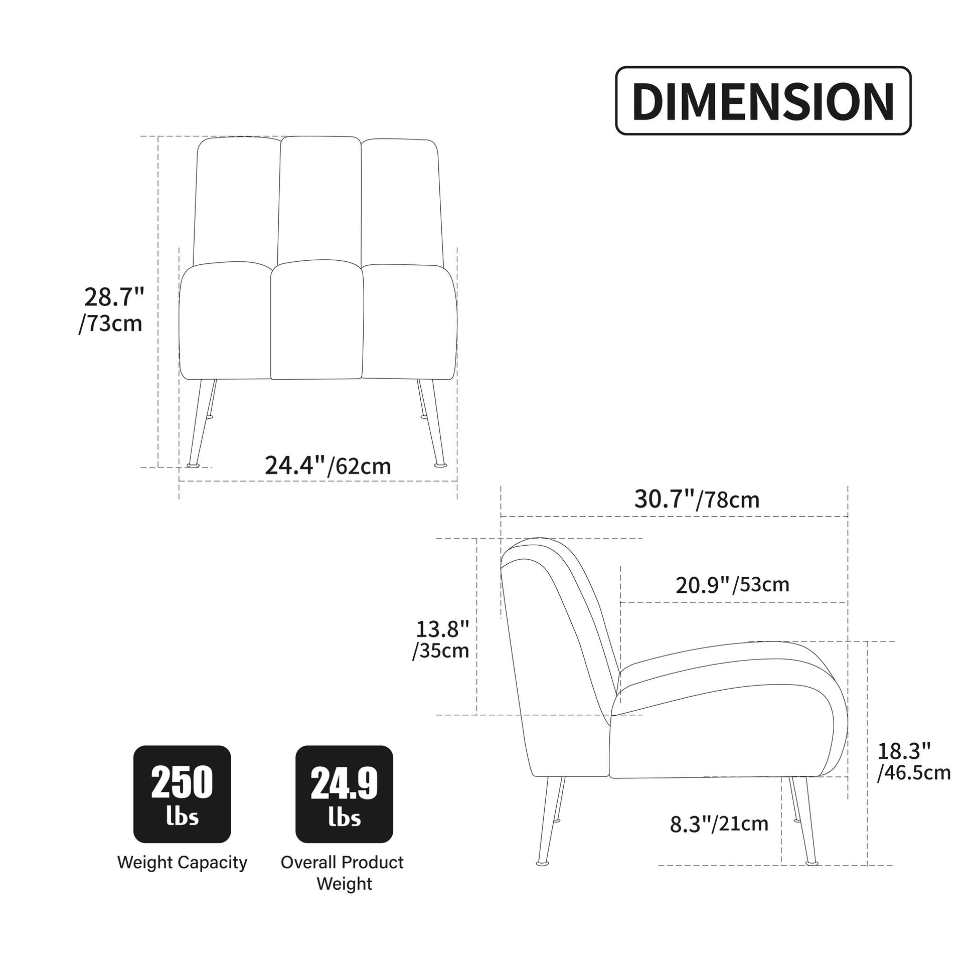 Upholstered Armless Chair For Living Room - Best Buy Furniture
