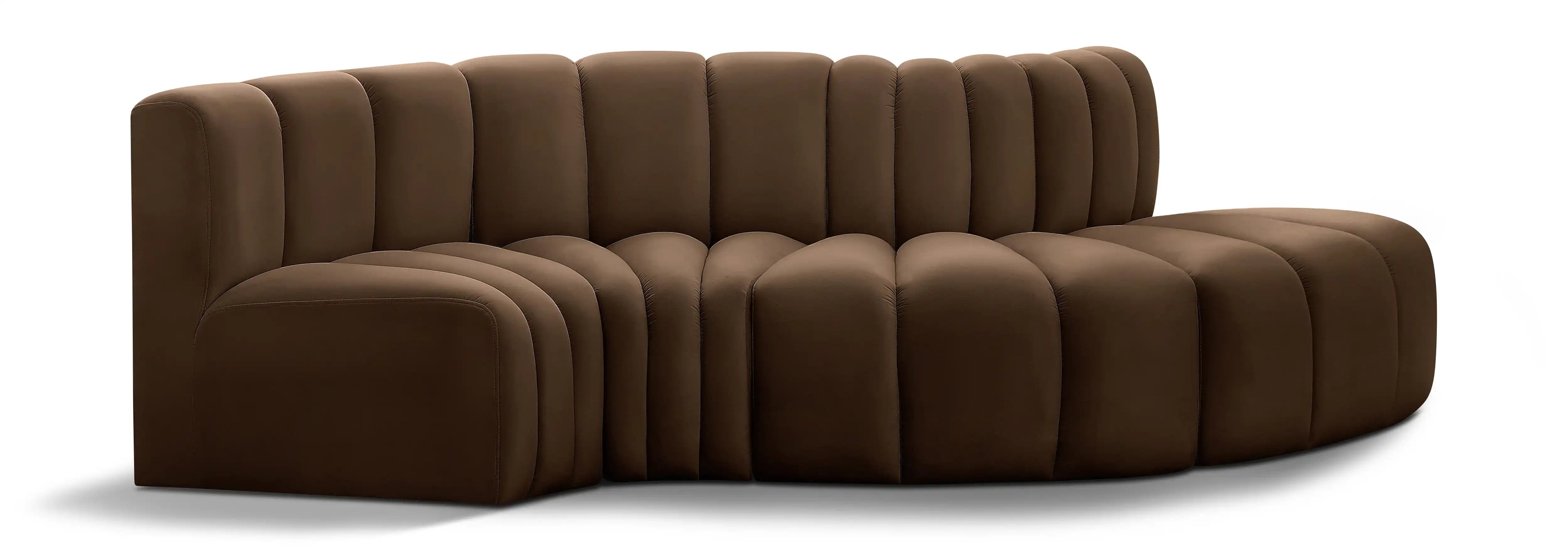 Arc - Velvet 4 Piece L-Shaped Modular Sofa - Best Buy Furniture