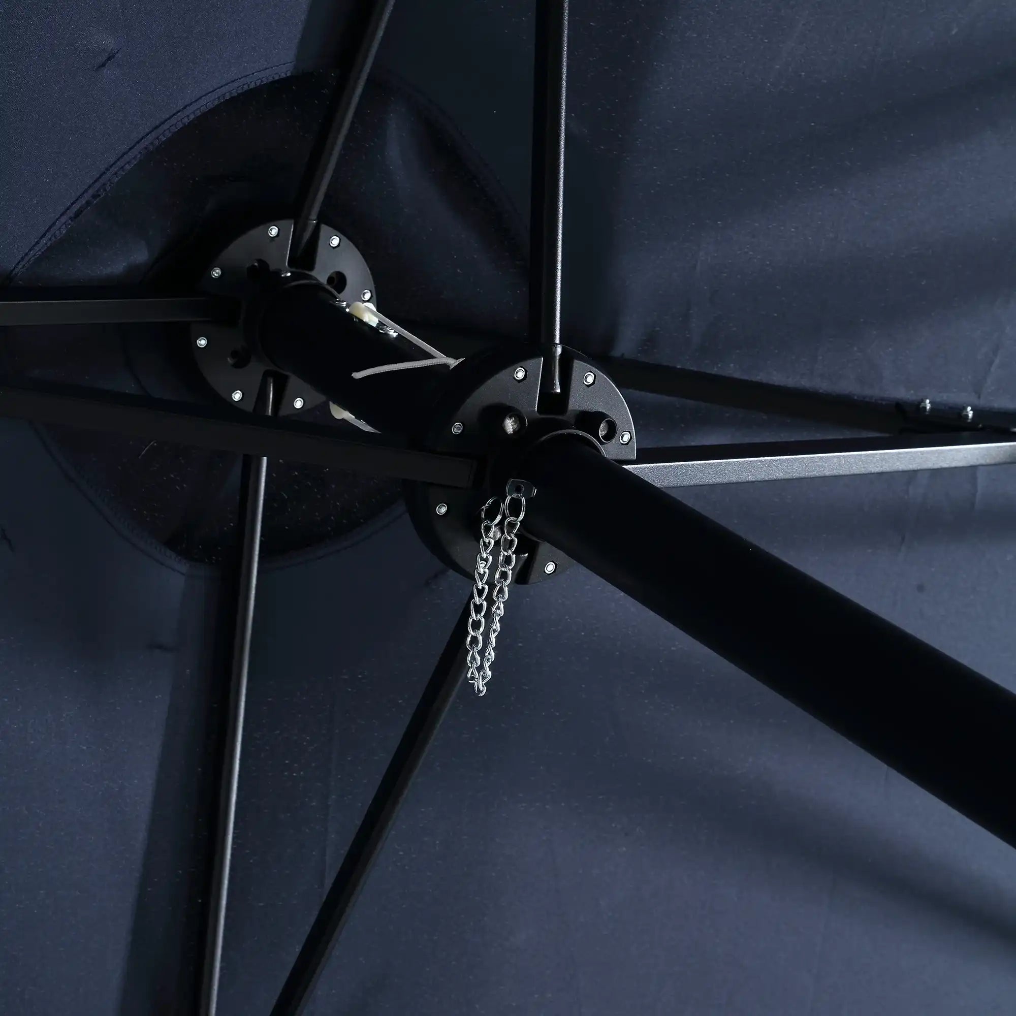14.8 Ft Double Sided Outdoor Umbrella Rectangular Large with Crank ( Navy blue ) - Best Buy Furniture